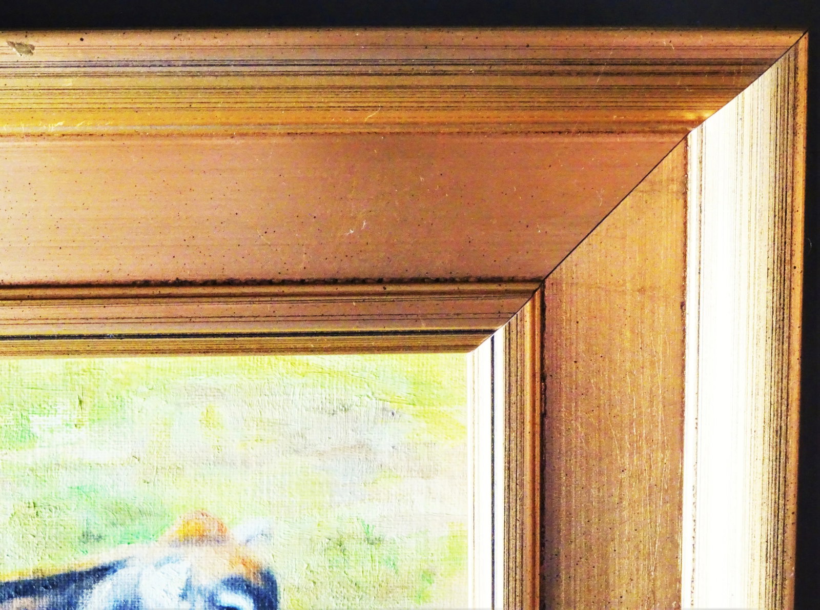 "Girl Talk", Framed Small Oil Painting on Artist Board, Sandra Eames, Vermont Artist, 2017 - 7