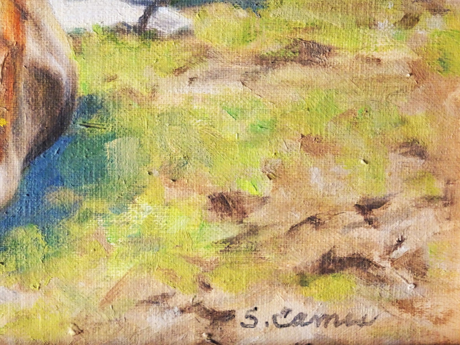 "Girl Talk", Framed Small Oil Painting on Artist Board, Sandra Eames, Vermont Artist, 2017 - 8
