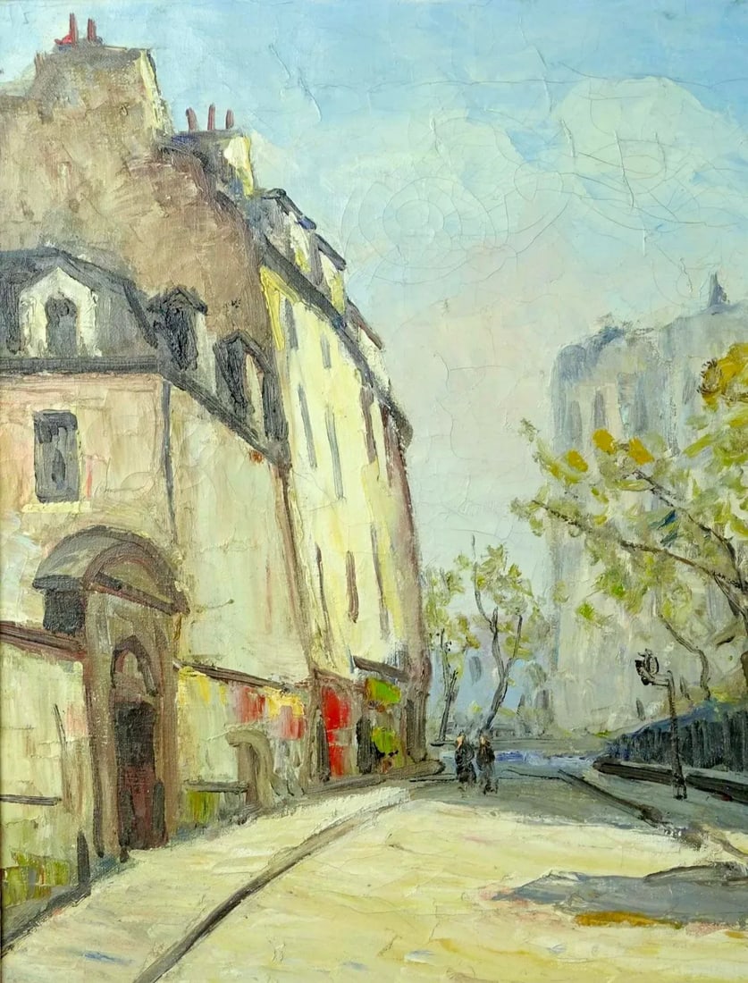 1930s Continental Street Scene by Jean Duval., Framed - 3