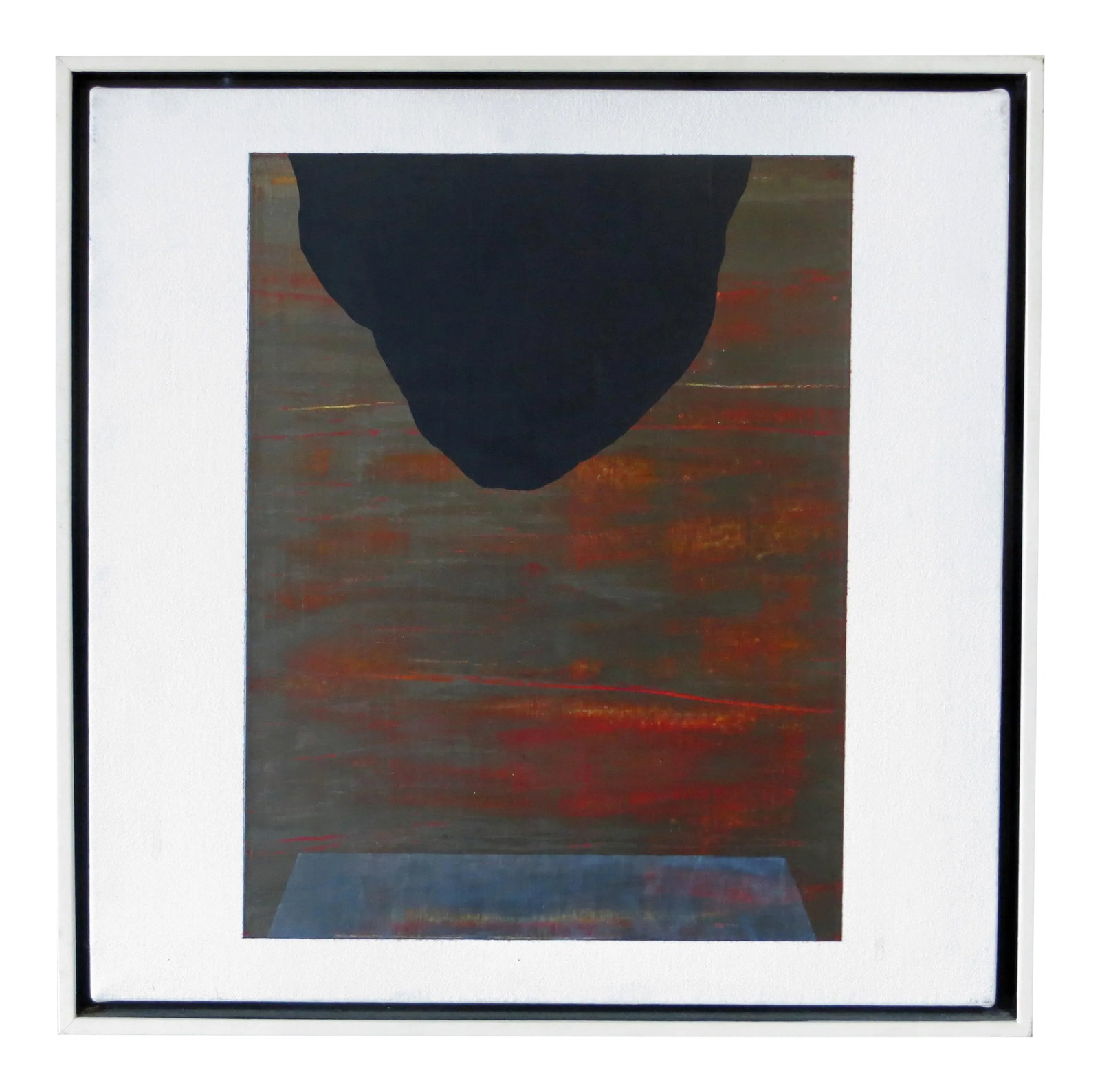 1980s Betsy Kaufman Abstract Landscape Painting, Framed: Artist: Betsy Kaufman - American (1953- ) Title: Landscape of Reflection Study Year: 1988 Medium: Acrylic on paper mounted to canvas Sight size: 13.5 x 10.5 Canvas size: 16 x 16 inches. Framed size: