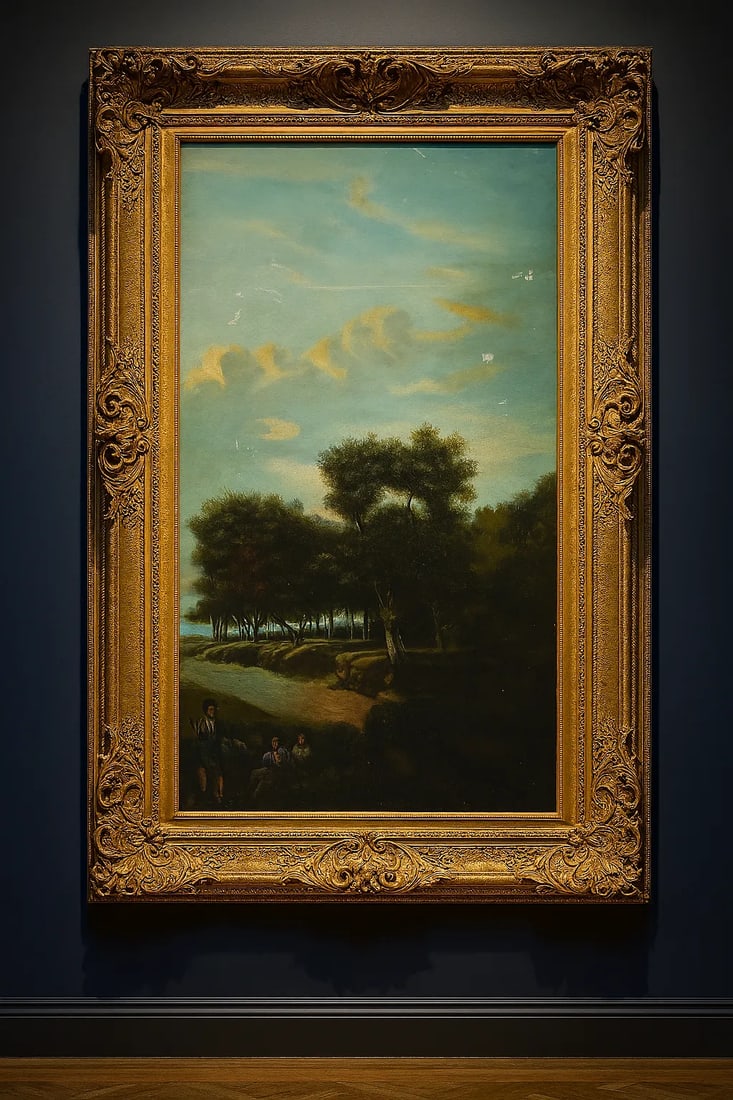 19th Century Original Oil Landscape Painting on Board - 2
