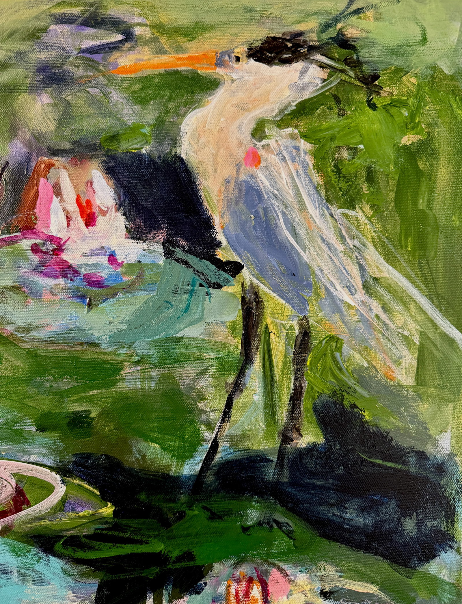 Lily and Blue, Original Painting by Sandy Welch - 2