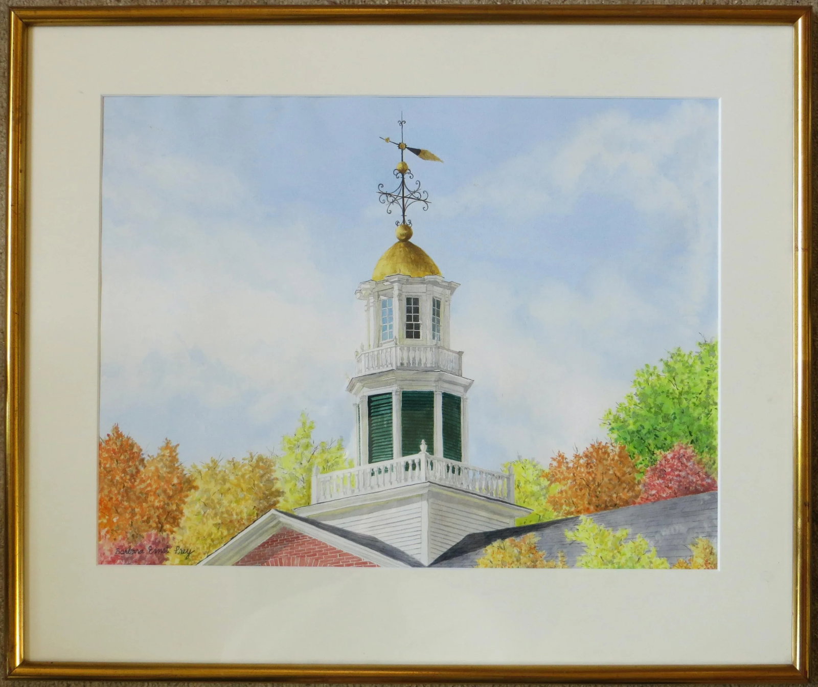 Barbara Ernst Prey Watercolor Painting, Griffin Hall, Williams College - 12