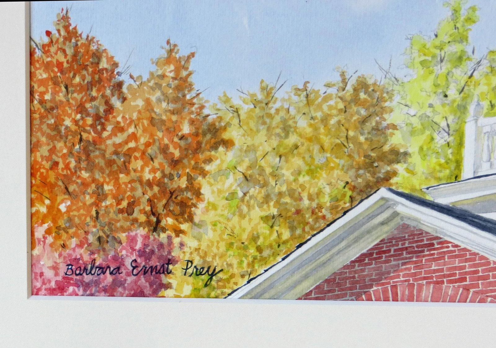 Barbara Ernst Prey Watercolor Painting, Griffin Hall, Williams College - 5