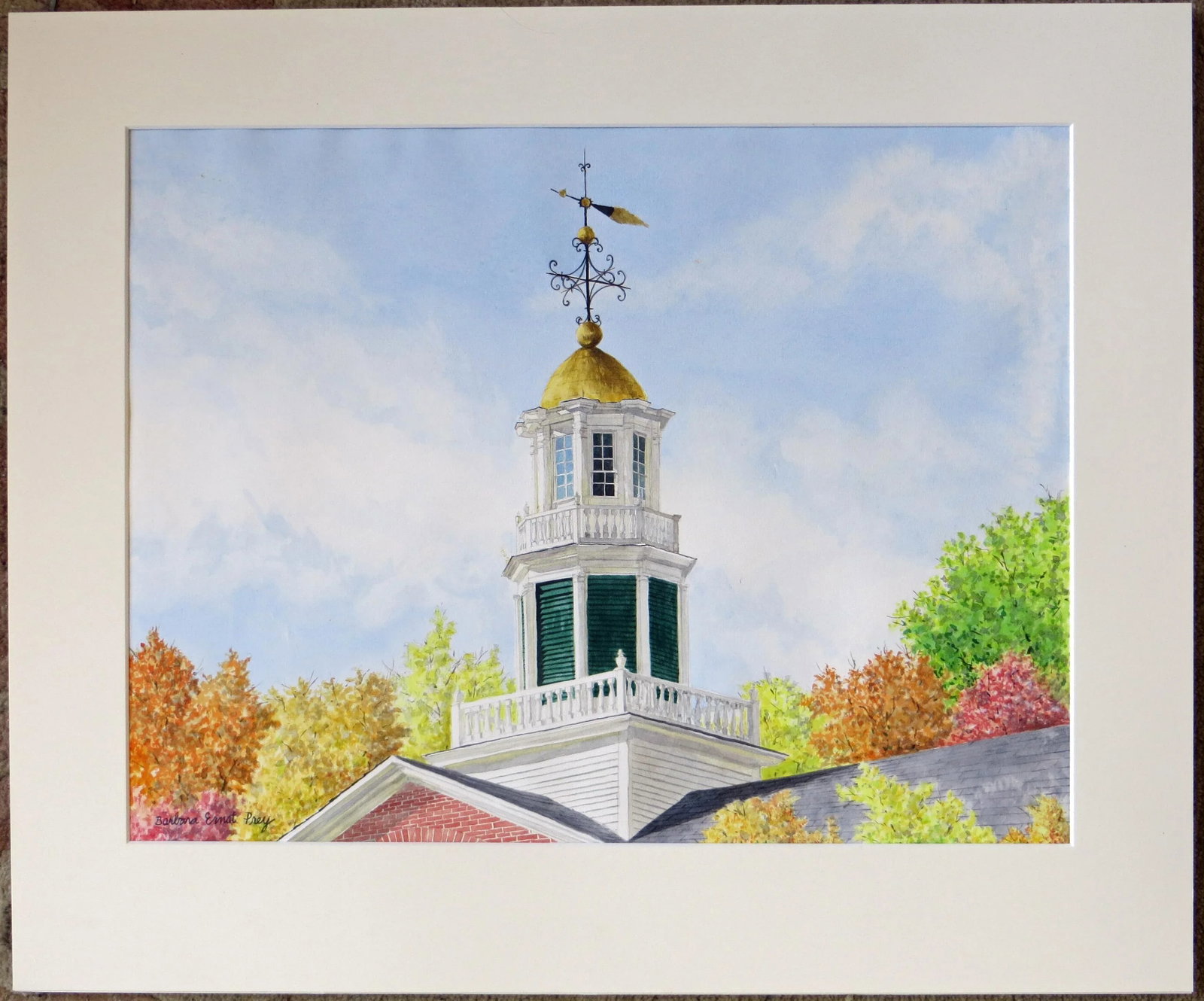 Barbara Ernst Prey Watercolor Painting, Griffin Hall, Williams College - 8