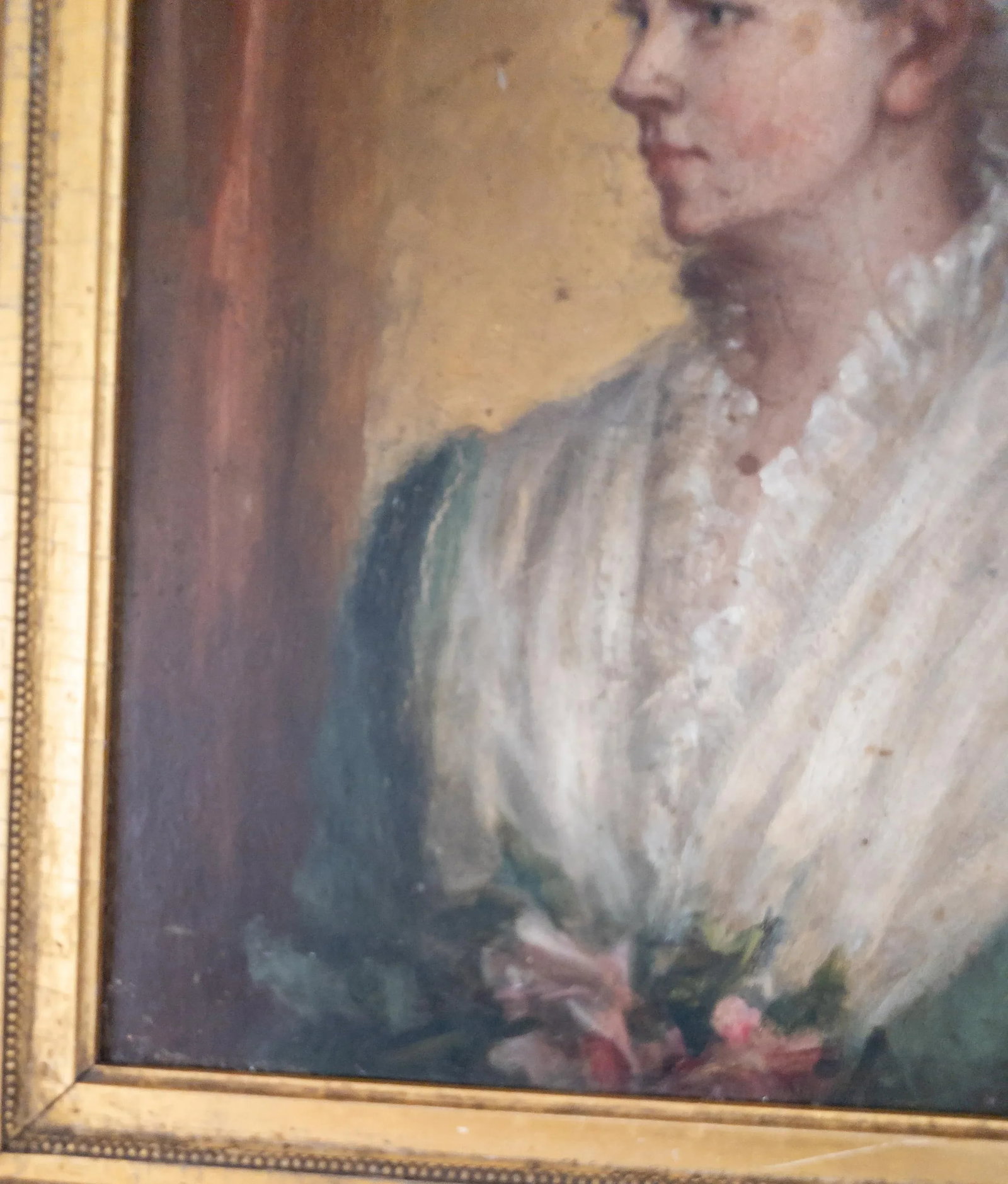 Early 20th Century American Portrait of a Pretty Lady in Gold Frame - 11
