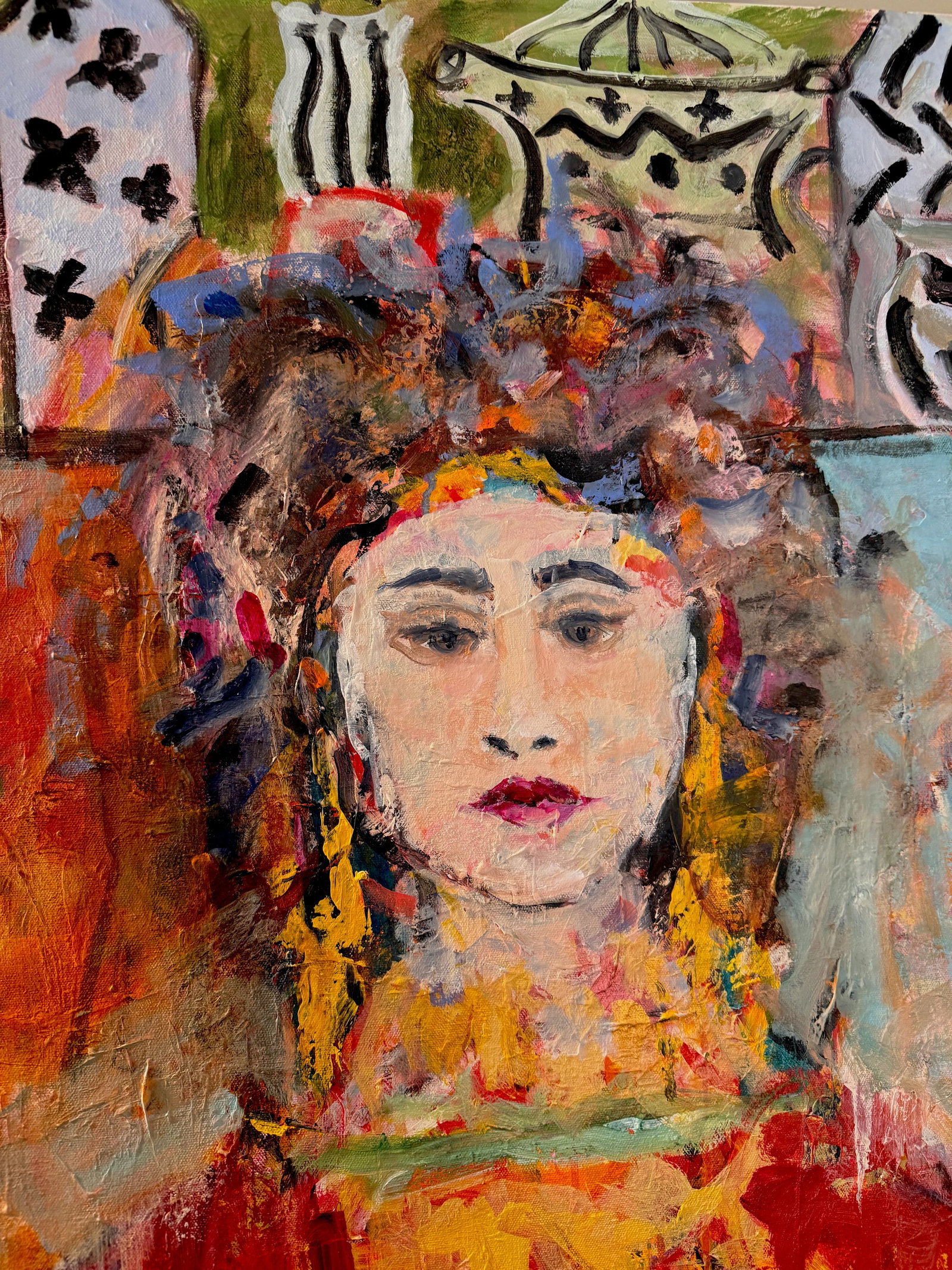 Regina Di Colori (Queen of Color) Colorful and Intriguing! An Original Acrylic Painting by Sandy Wel - 2