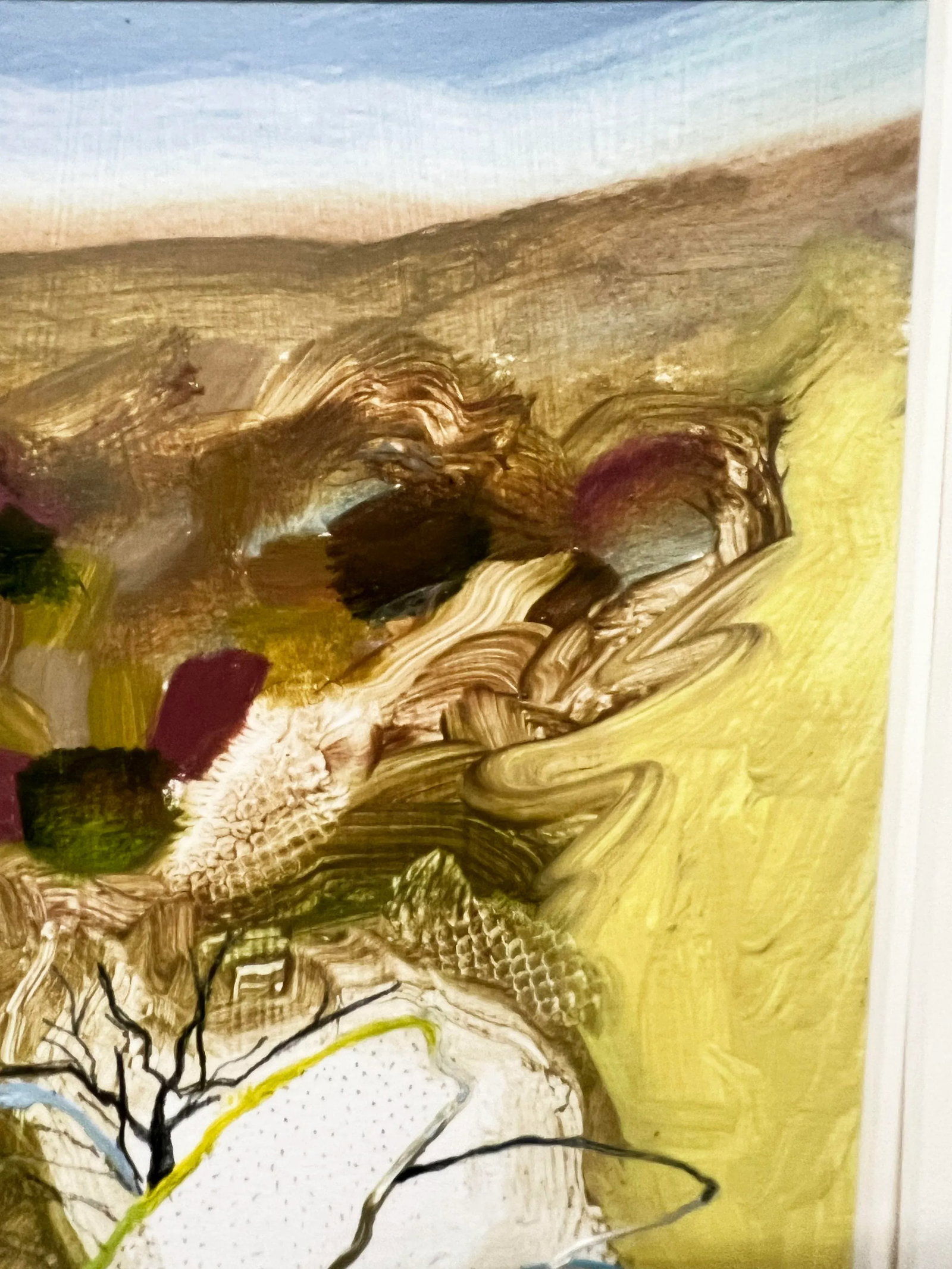 1990s Josette Urso, "Rock Tumble" , Oil on Paper, Abstract Scene - 2