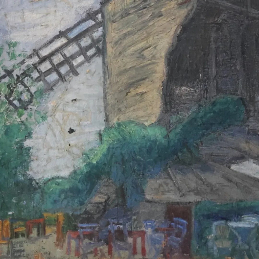 Mid-20th Century French Windmill Painting - 2