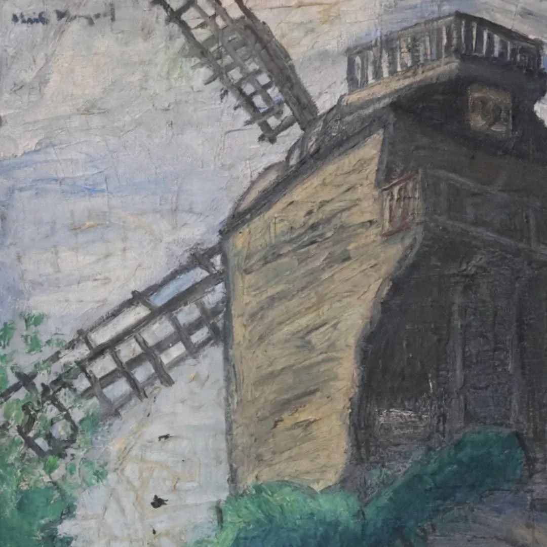 Mid-20th Century French Windmill Painting - 3