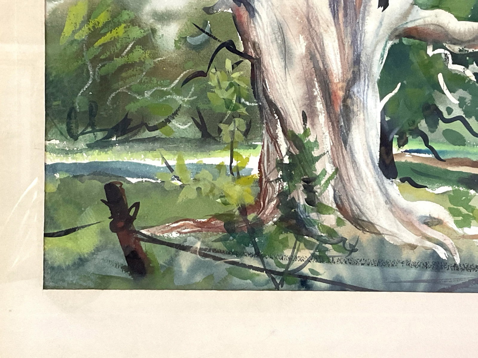 John E Detore-Dramatic Watercolor Landscape -1957, Framed - 2