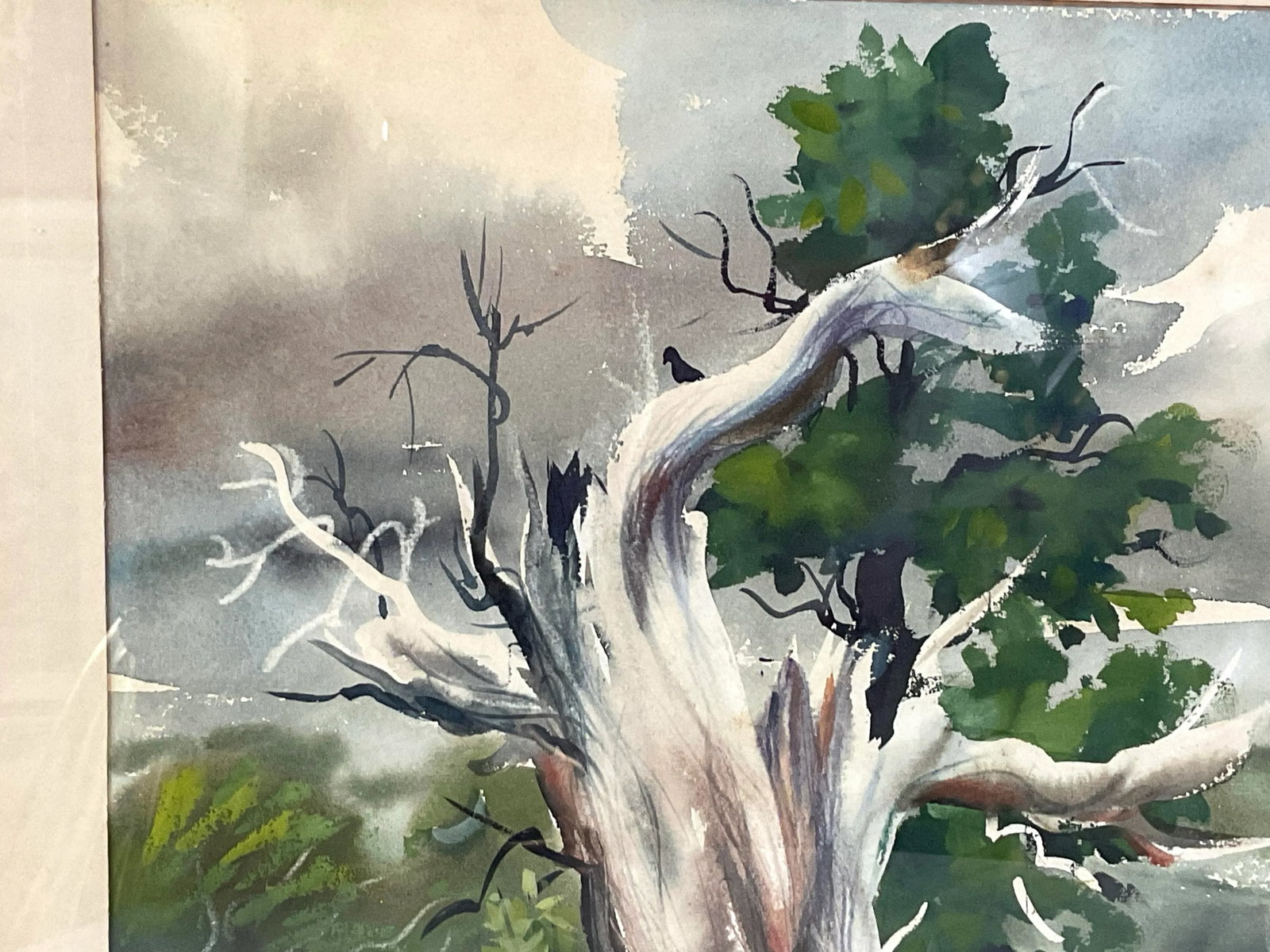 John E Detore-Dramatic Watercolor Landscape -1957, Framed - 4