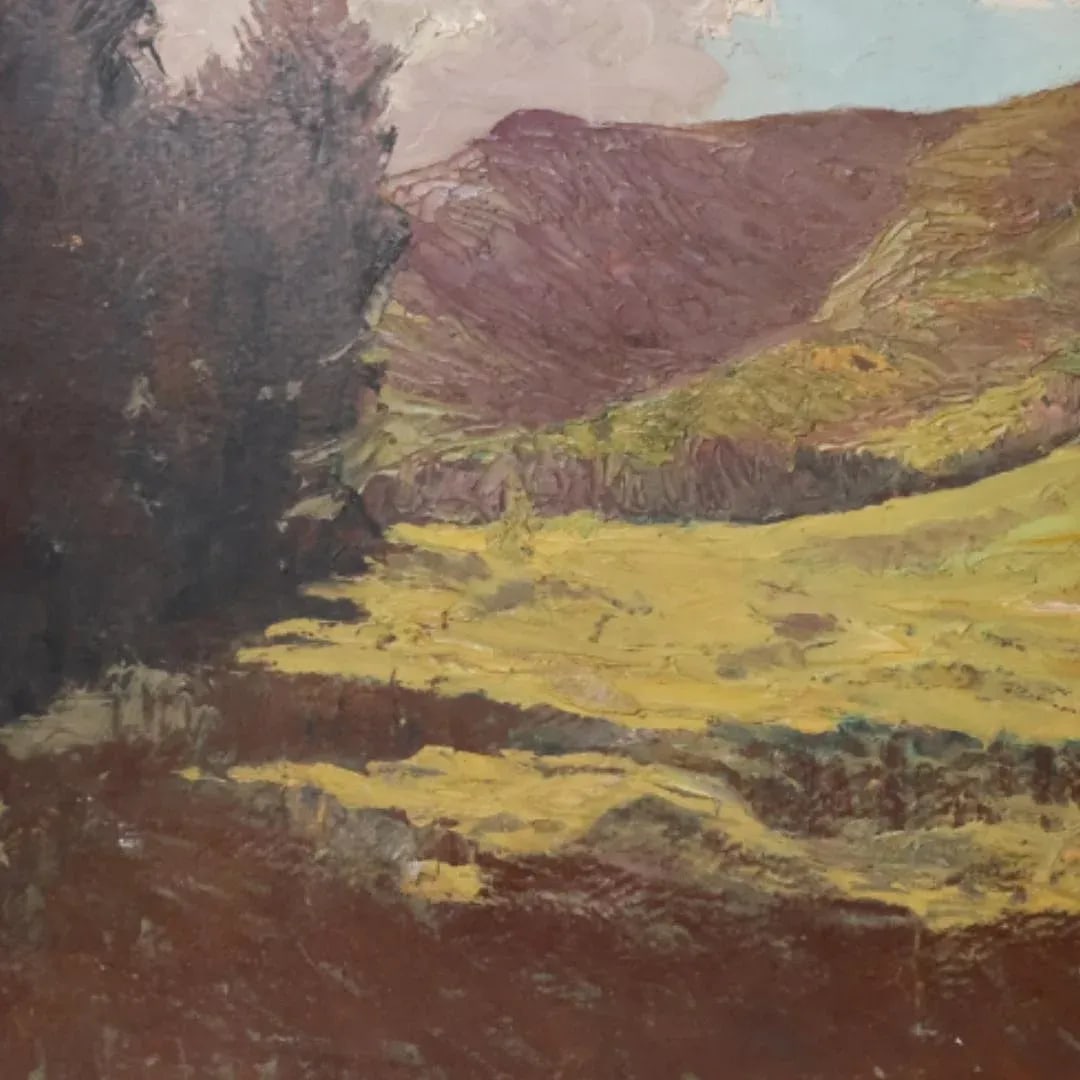 Mid-20th Century French Mountain Meadow Painting - 3
