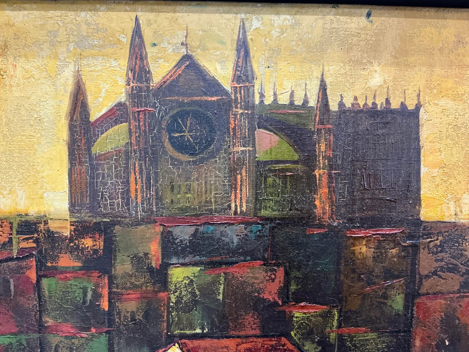 Mid Century Spanish Palma De Mallorca Oil Cityscape Painting - 2