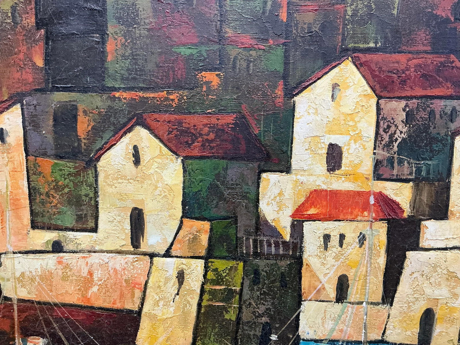 Mid Century Spanish Palma De Mallorca Oil Cityscape Painting - 3
