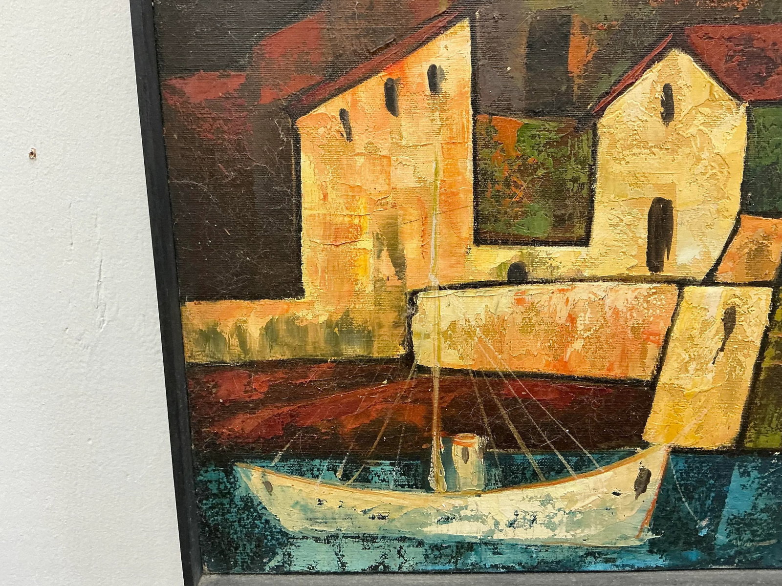 Mid Century Spanish Palma De Mallorca Oil Cityscape Painting - 5