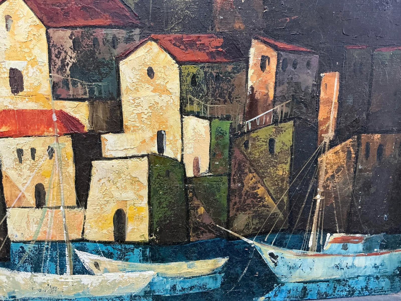 Mid Century Spanish Palma De Mallorca Oil Cityscape Painting - 6