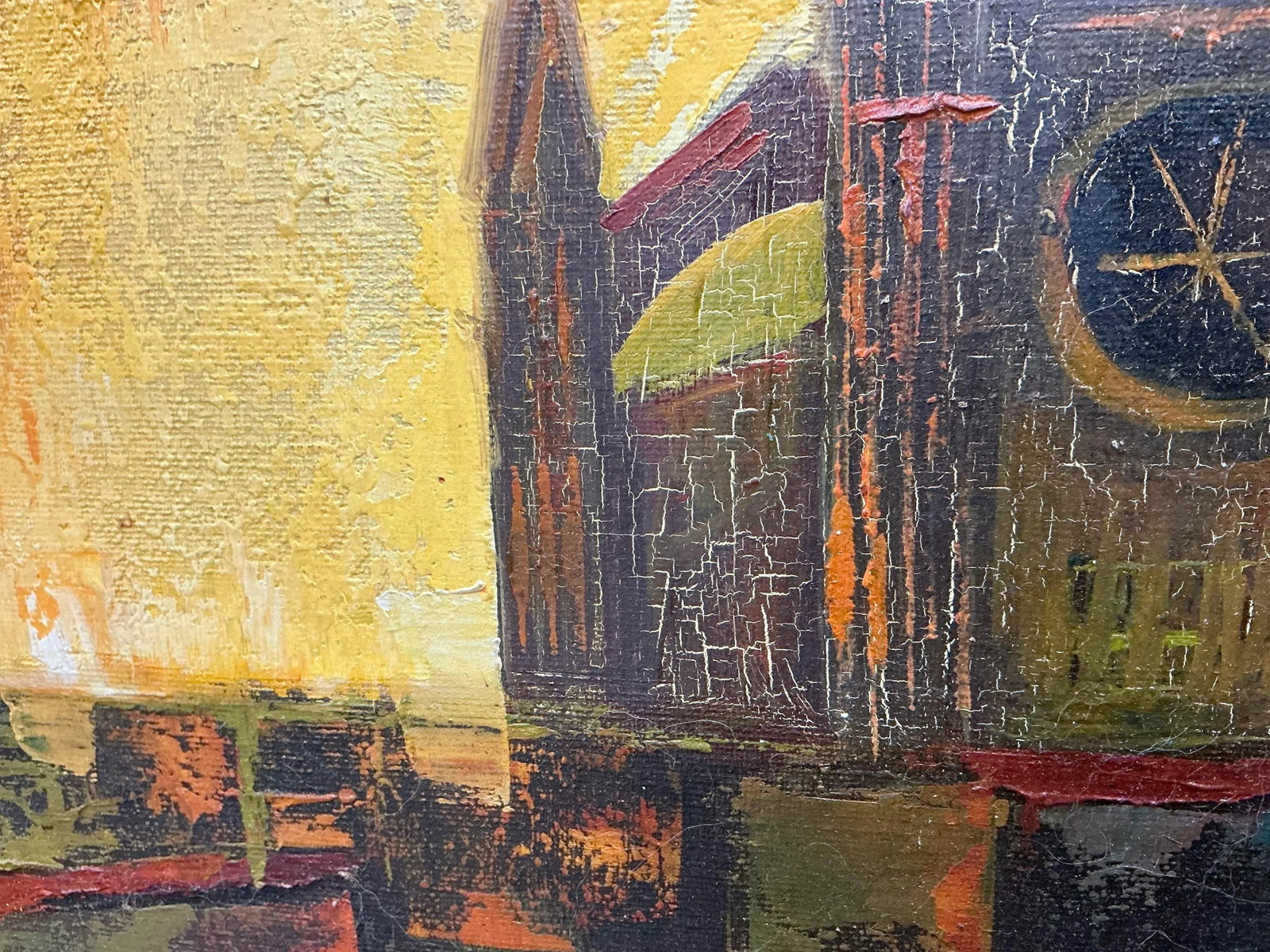 Mid Century Spanish Palma De Mallorca Oil Cityscape Painting - 7