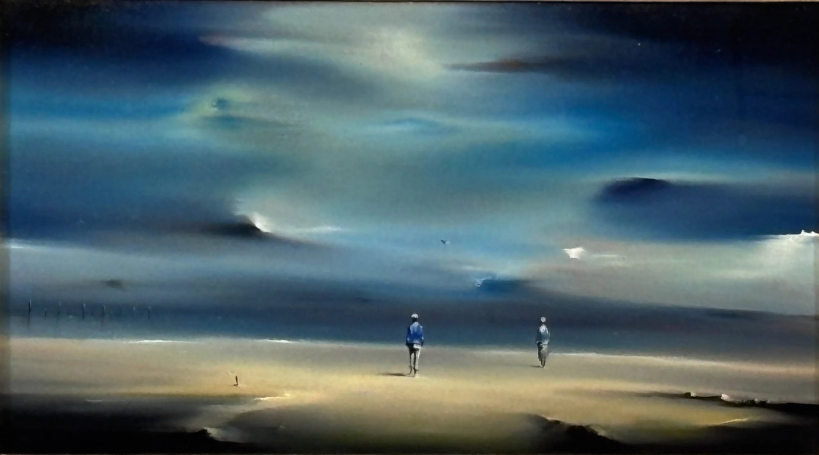 Surreal California Seascape Painting by Robert Watson, 20th Century - 2