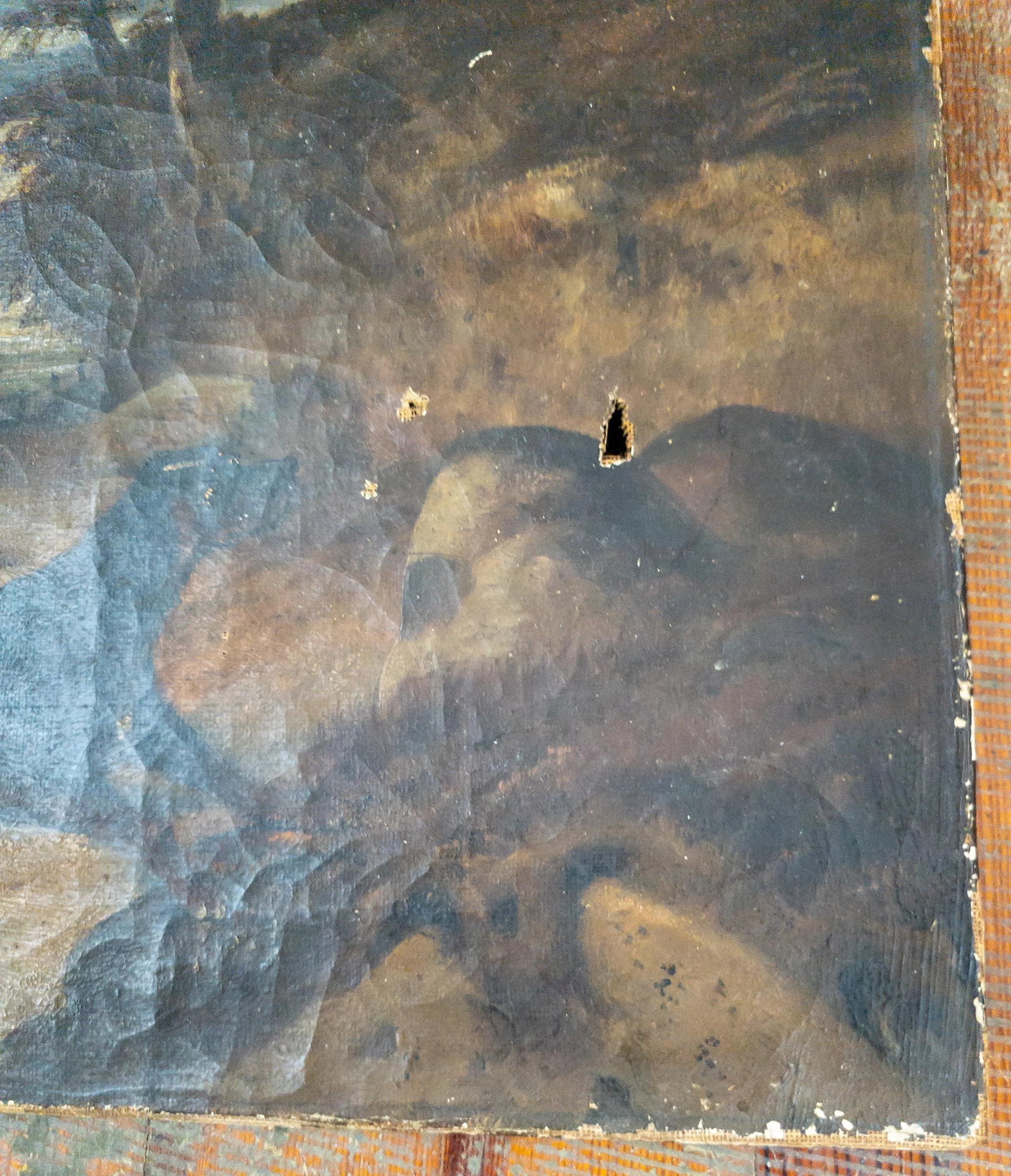 19th Century French Oil Painting of a Dog in a Landscape, Paris Stamp - 11