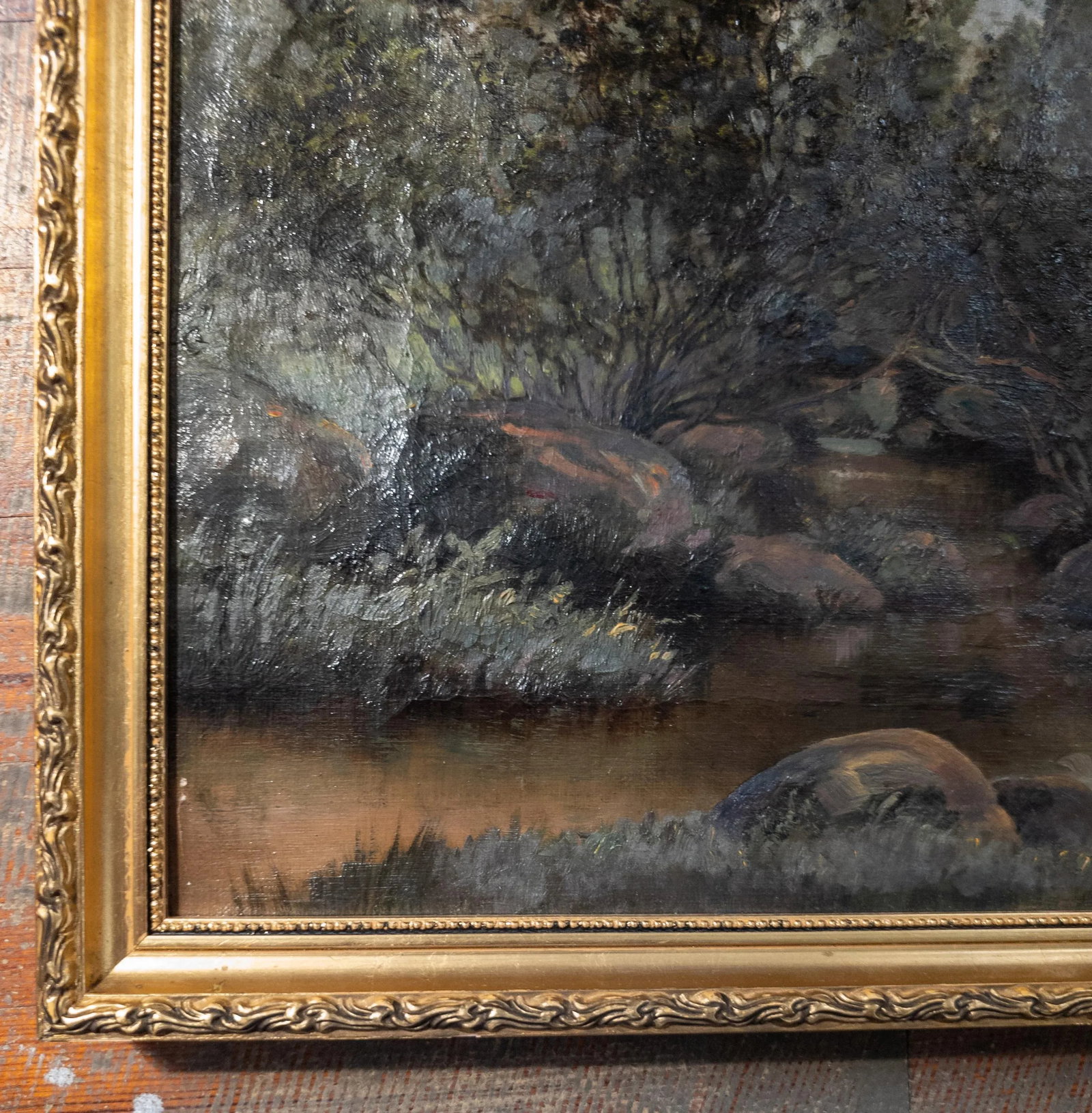 19th Century American Hudson River School Style Stream Landscape Painting - 10
