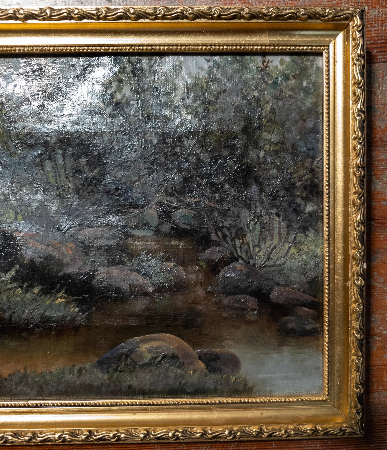 19th Century American Hudson River School Style Stream Landscape Painting - 3