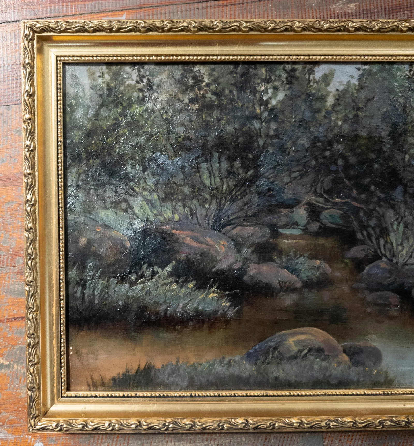 19th Century American Hudson River School Style Stream Landscape Painting - 5