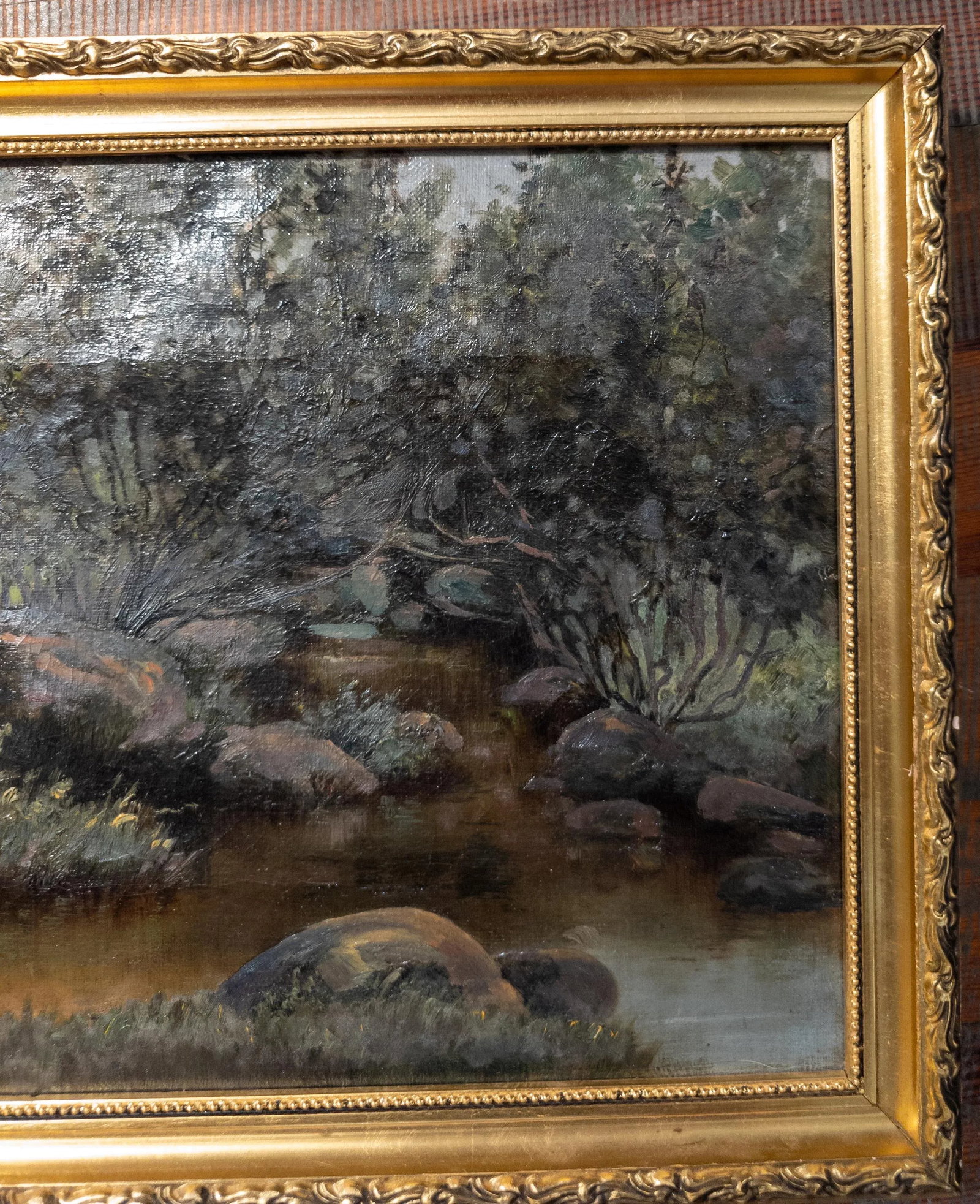 19th Century American Hudson River School Style Stream Landscape Painting - 8