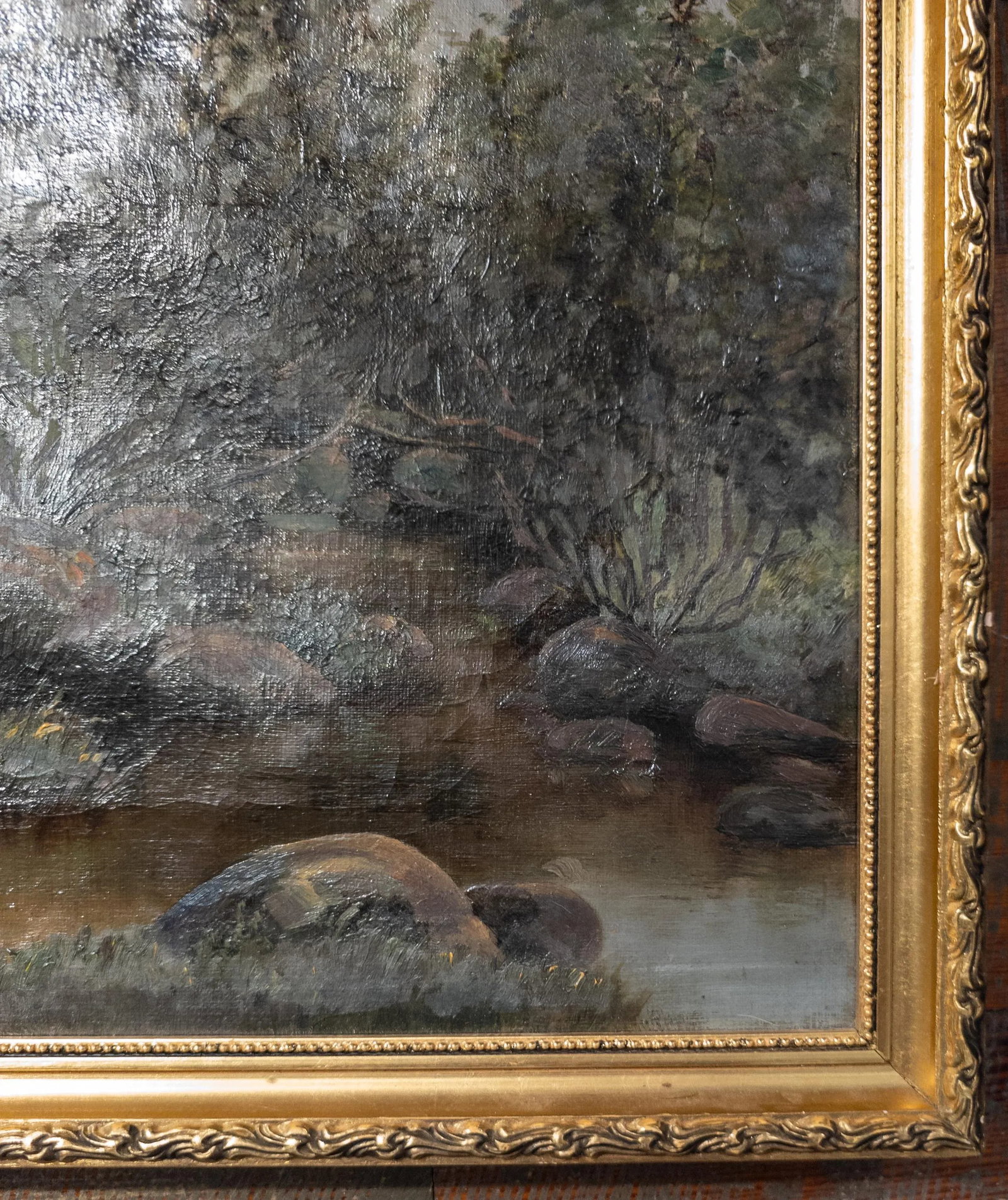 19th Century American Hudson River School Style Stream Landscape Painting - 9
