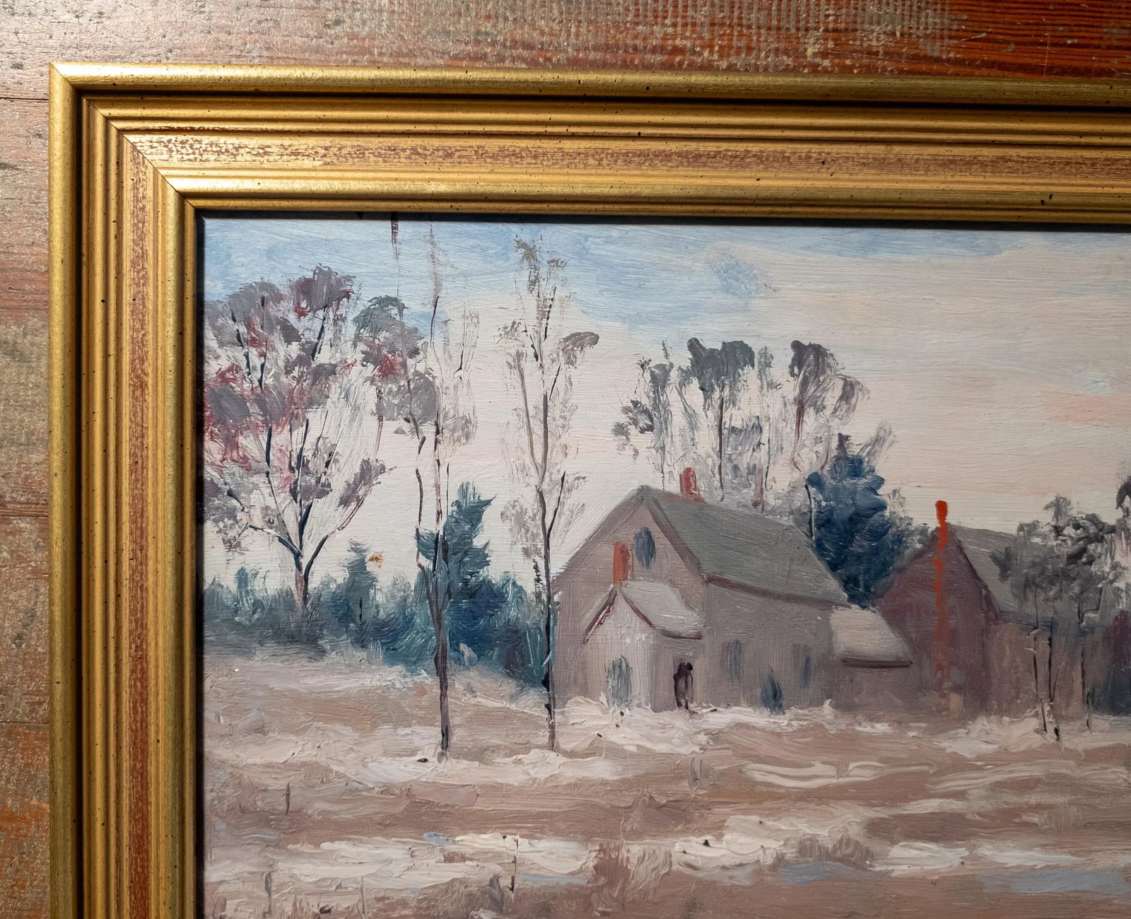 Early 20th Century American Impressionist Landscape Painting With Farmhouse, Unsigned - 3