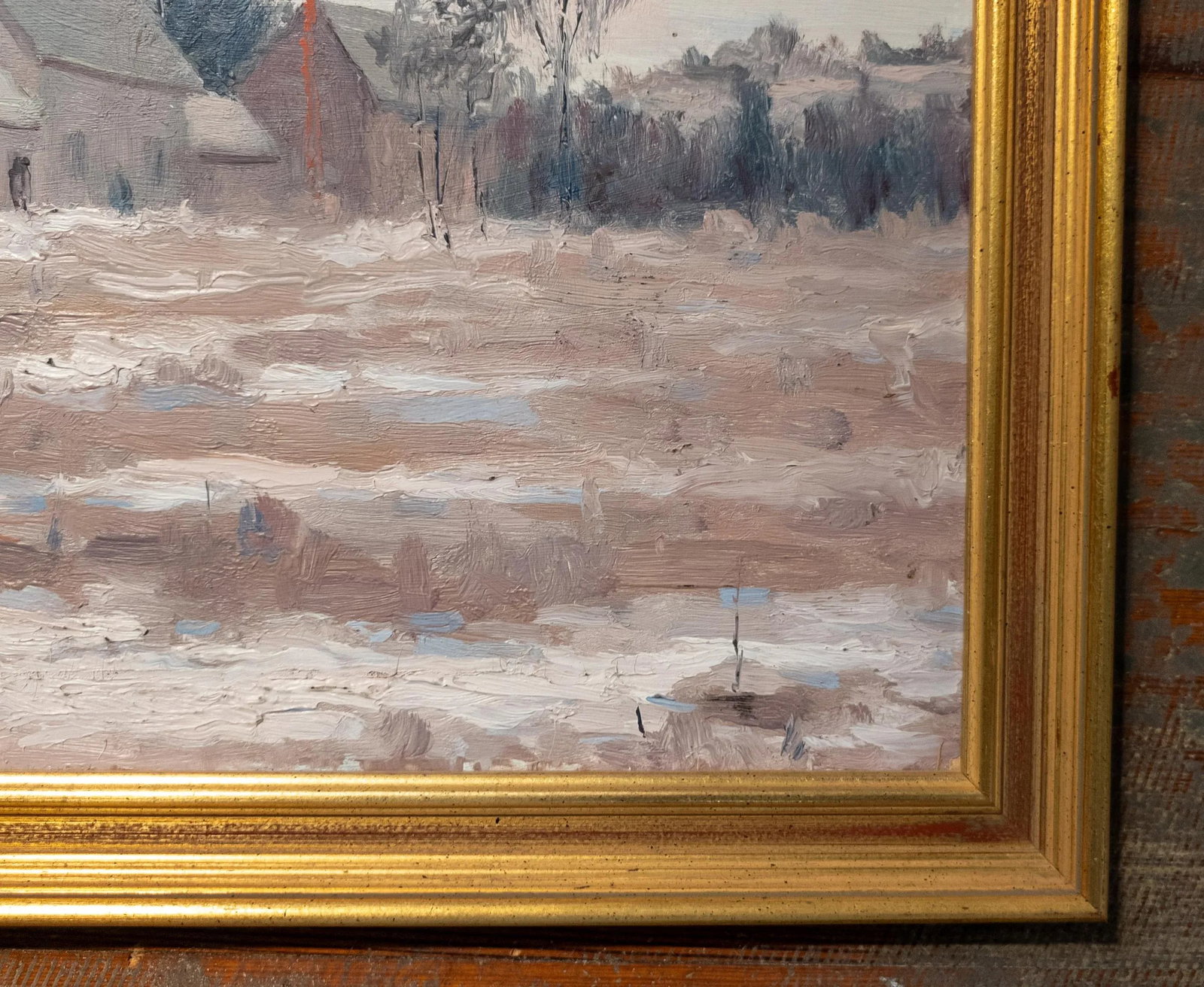 Early 20th Century American Impressionist Landscape Painting With Farmhouse, Unsigned - 5