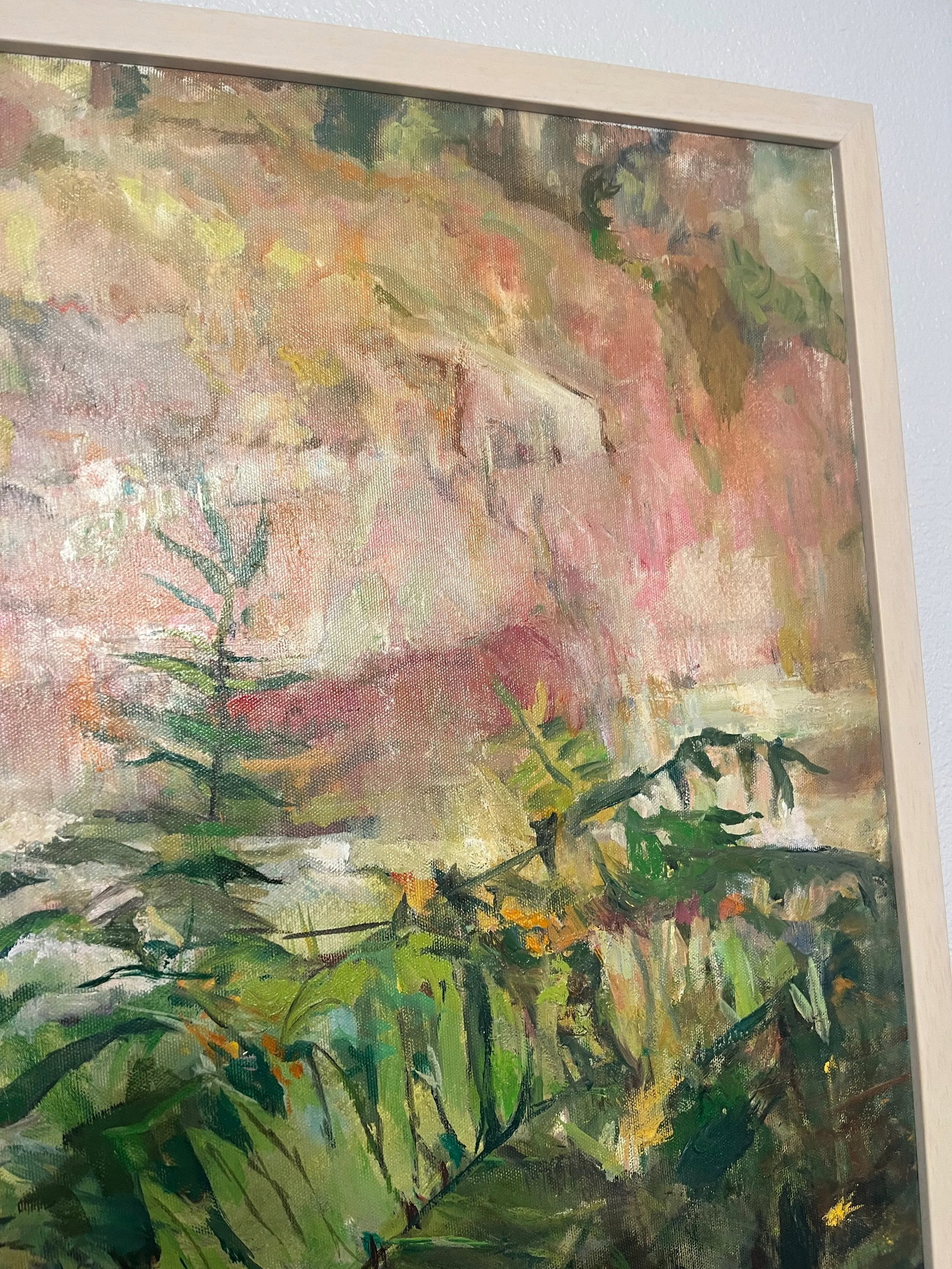 Late 20th Century Vintage Garden With Box Oil Painting - 6