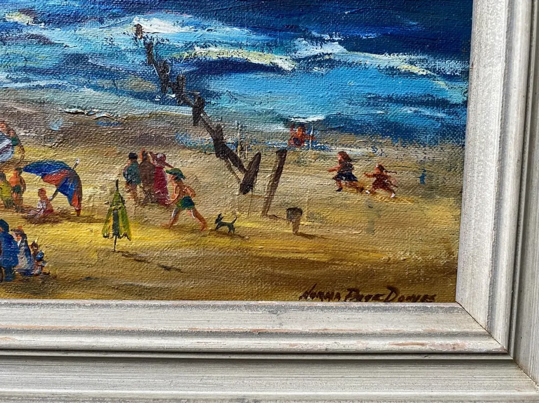1948 Norma Page Donges Beach Oil on Canvas - 4