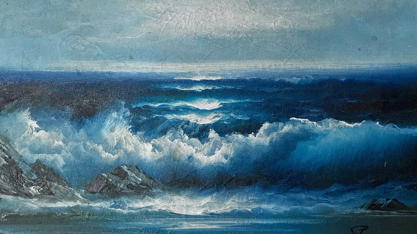 William Lester Stevens Original Seascape Oil Painting - 2