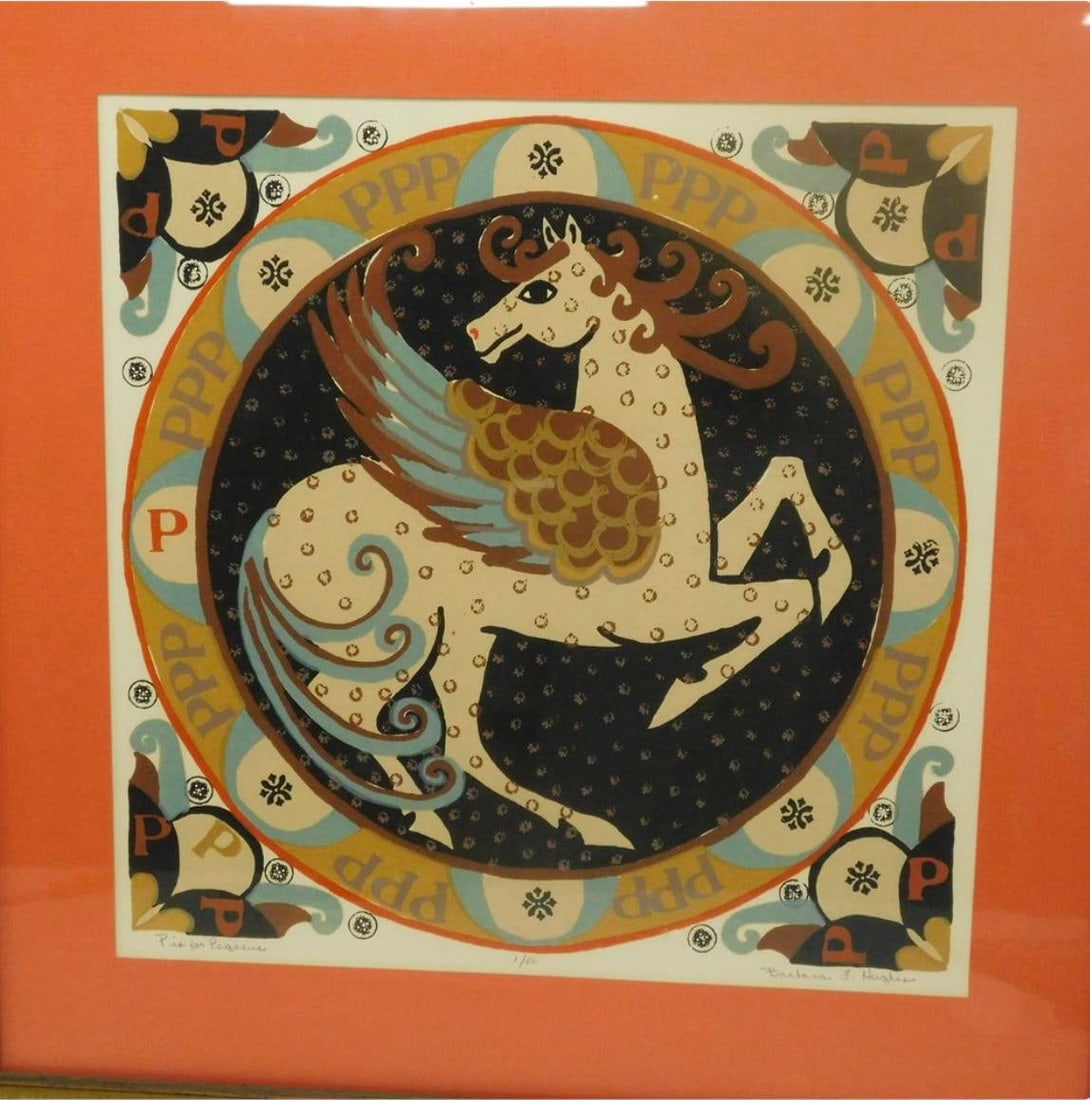 Barbara F. Hughes "P Is for Pegasus" Framed Signed Print 1/50 - 2