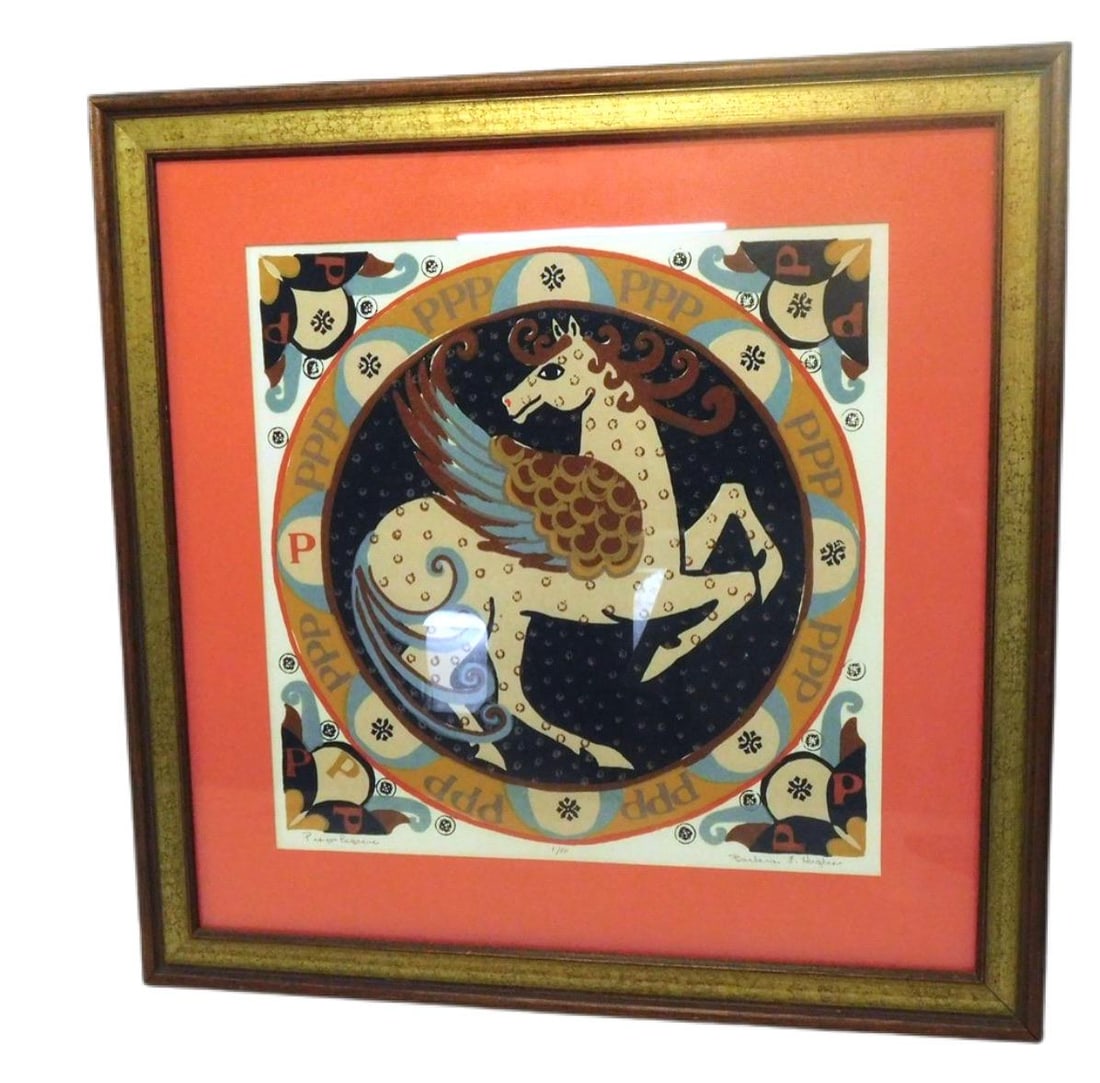 Barbara F. Hughes "P Is for Pegasus" Framed Signed Print 1/50 - 3