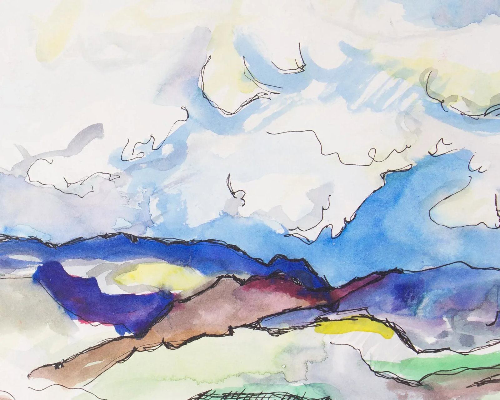 1967 Watercolor and Ink Painting of Pike National Forest by Harry Hilson - 5