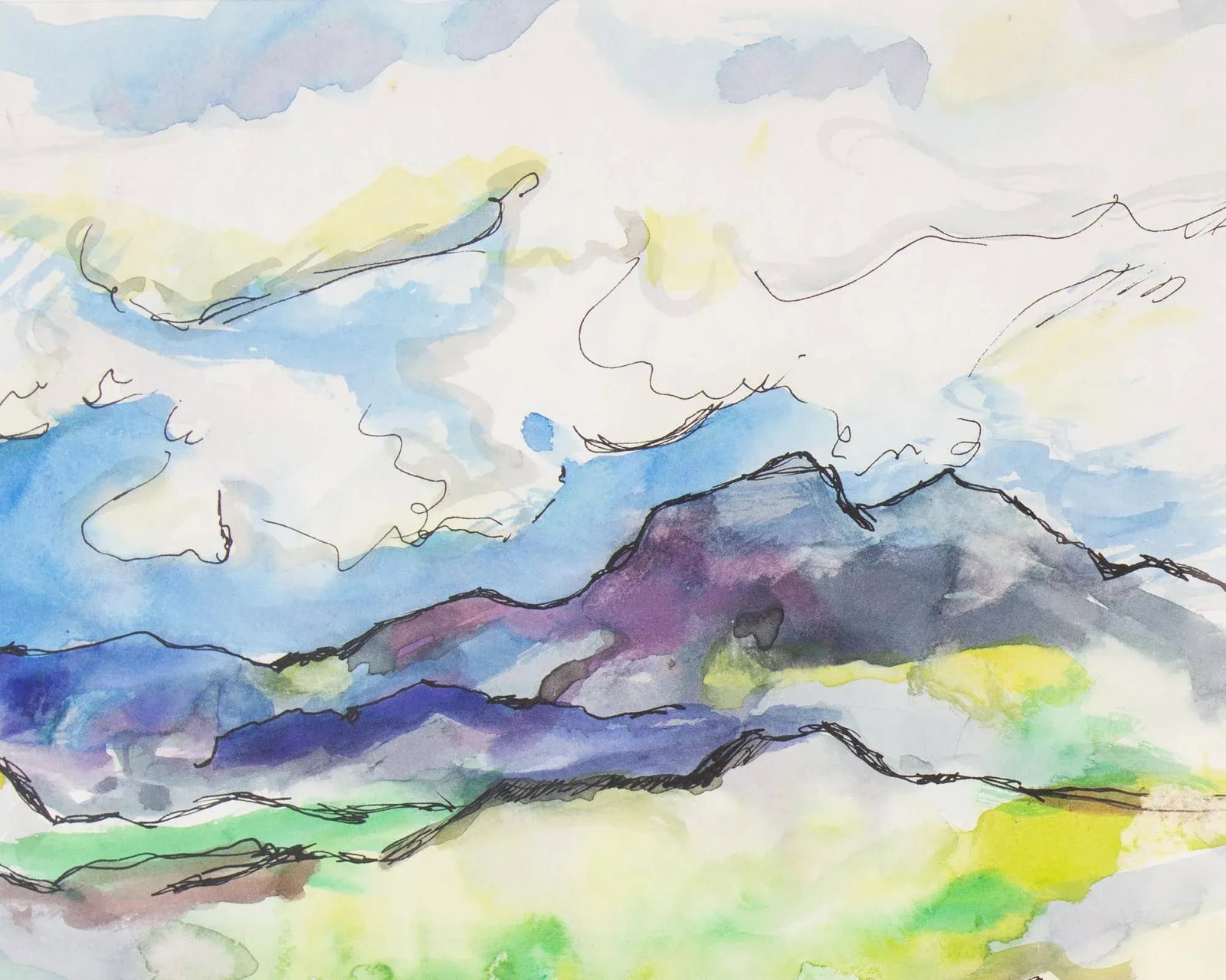 1967 Watercolor and Ink Painting of Pike National Forest by Harry Hilson - 7