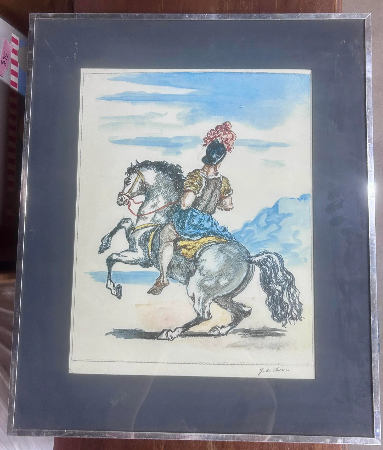 Vintage Giorgio De Chirico Giorgio De Chirico (1888-1978) - Il Cavaliere Solitario - Color Lithograp - 3