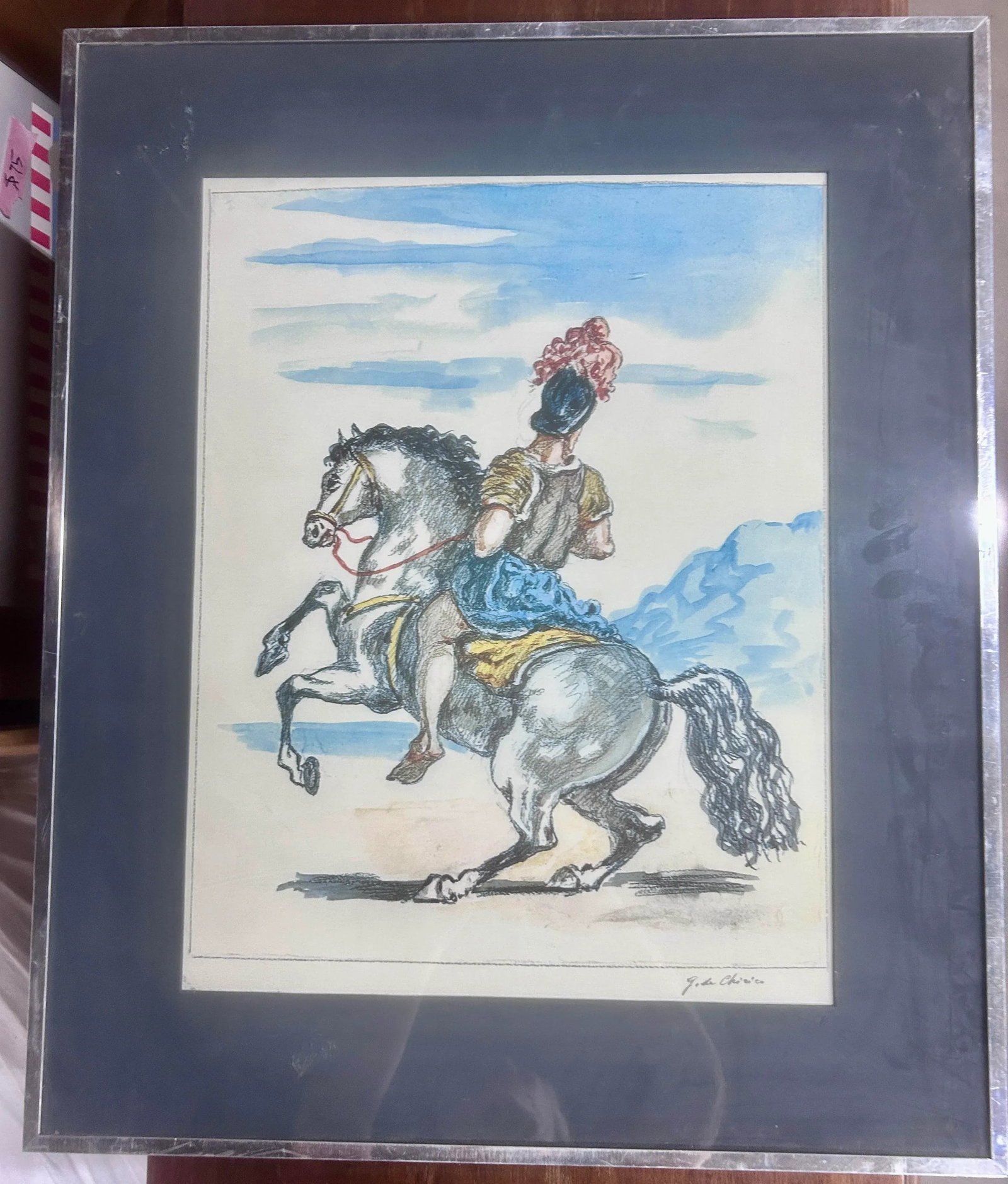 Vintage Giorgio De Chirico Giorgio De Chirico (1888-1978) - Il Cavaliere Solitario - Color Lithograp - 4