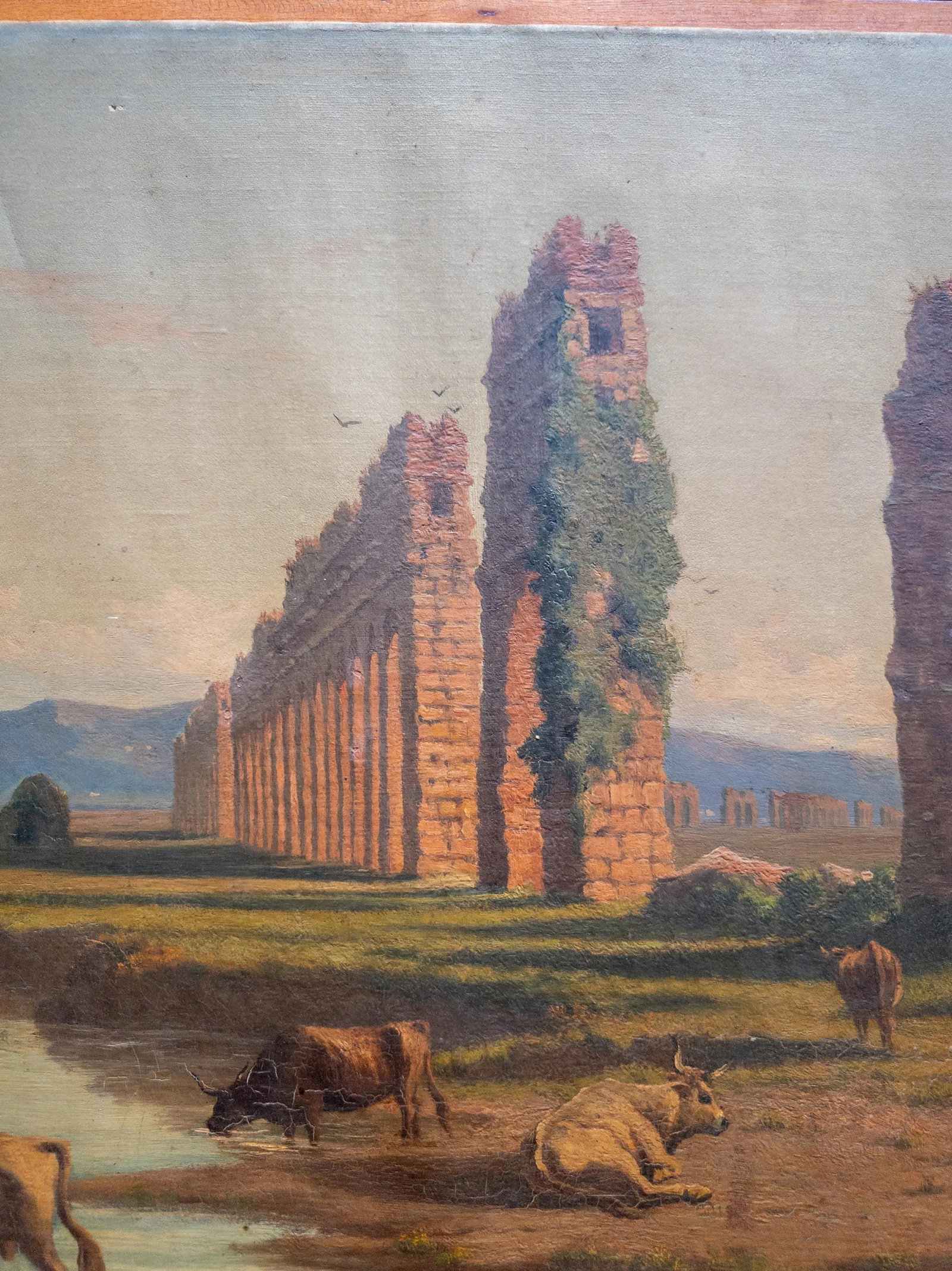 19th Century Italian Landscape Painting of Roman Aqueduct Ruins After Corrodi - 5