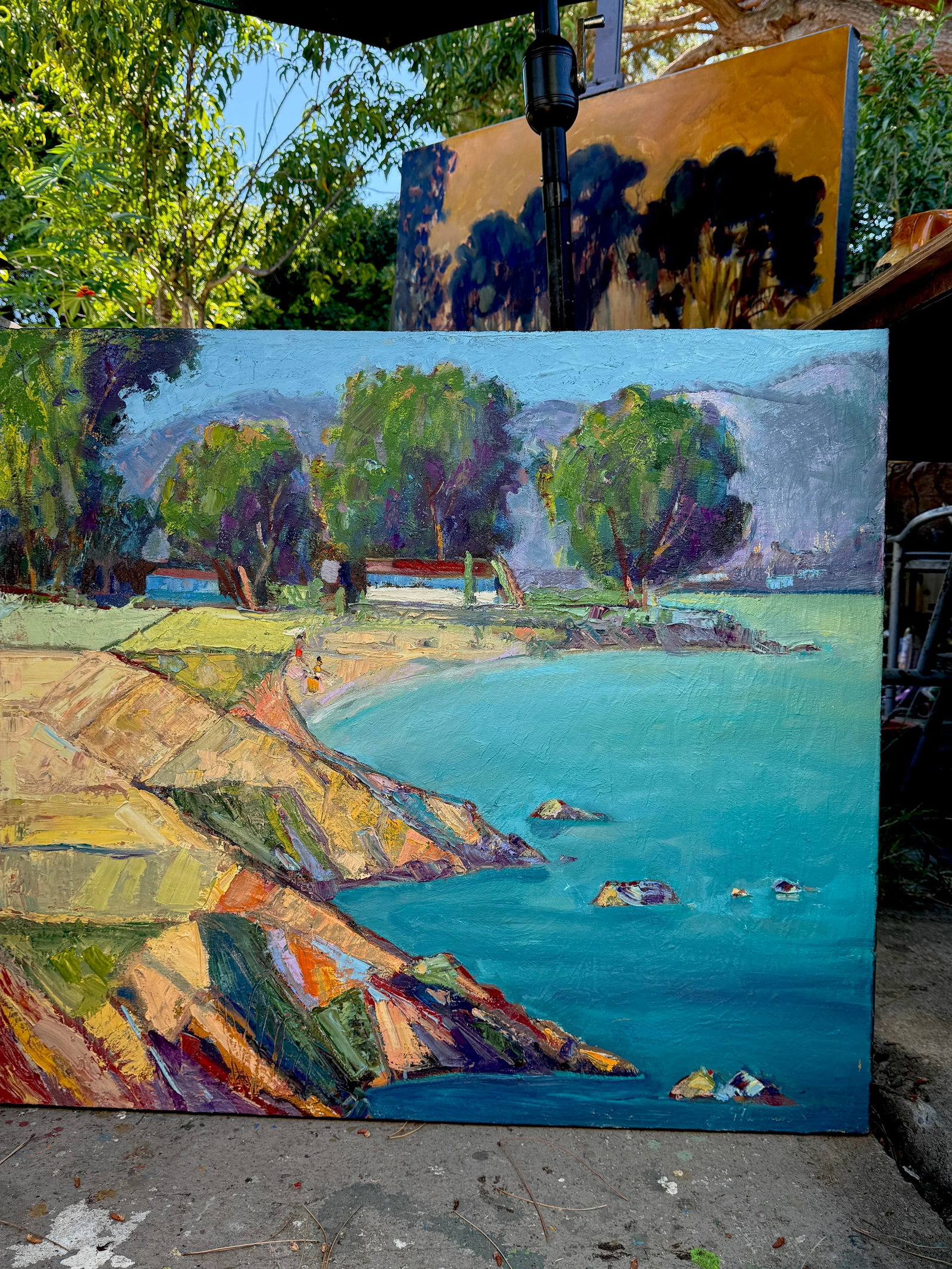 Landscape Original Oil on Canvas Berkeley Shorebird Park 32x36" - 4