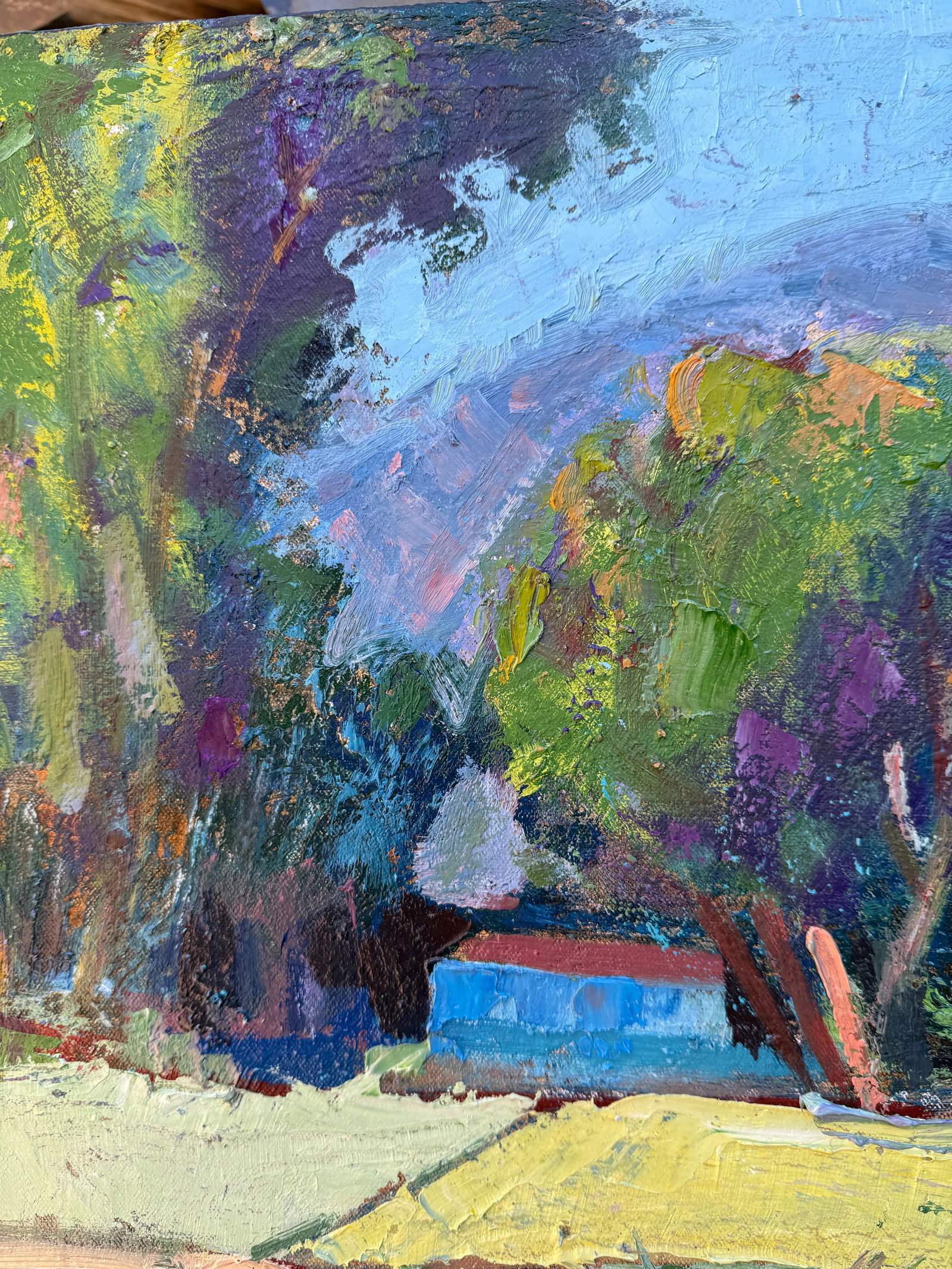 Landscape Original Oil on Canvas Berkeley Shorebird Park 32x36" - 5