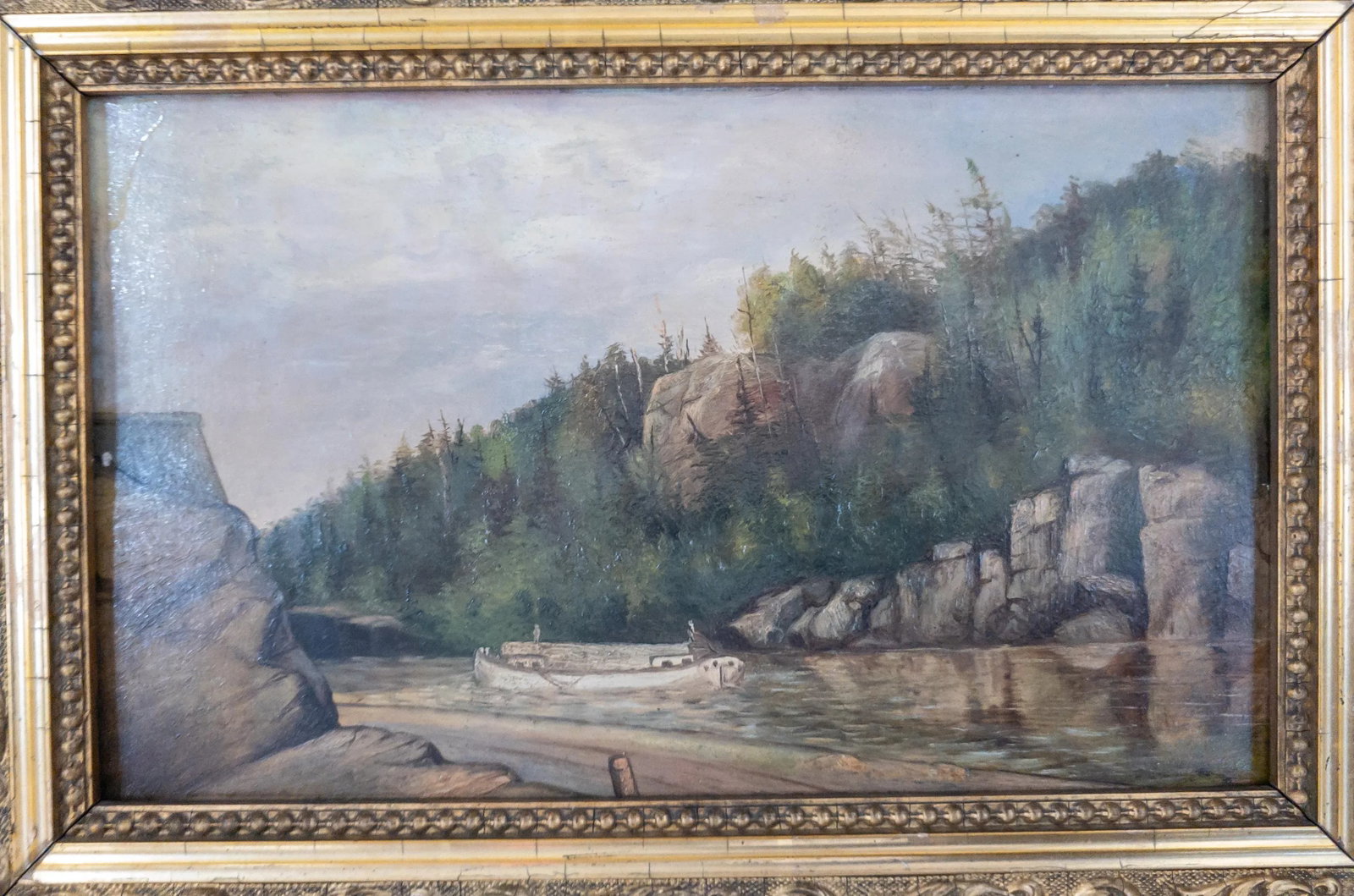 19th Century American Hudson River School Landscape Painting of a River or Canal - 2