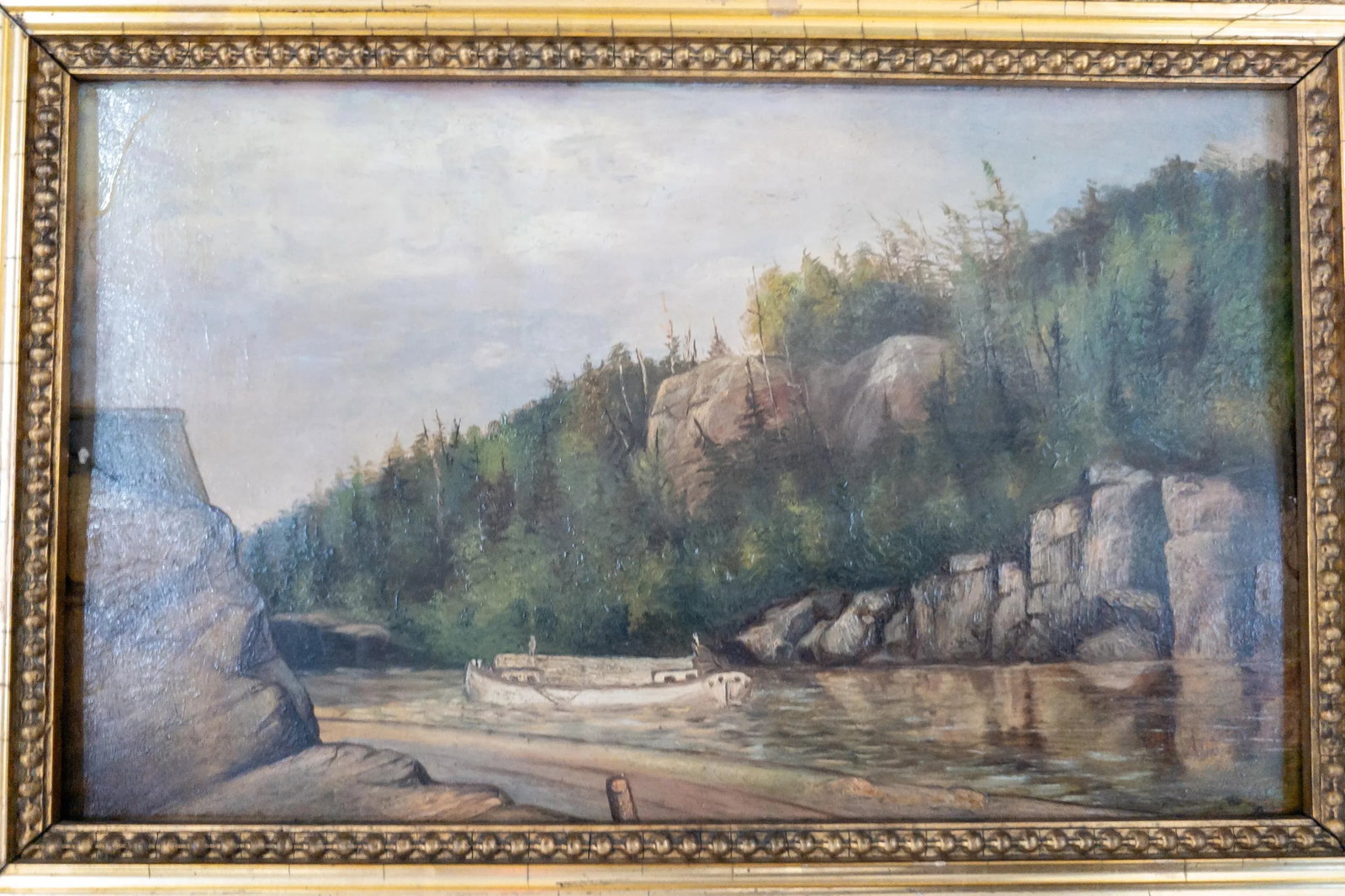 19th Century American Hudson River School Landscape Painting of a River or Canal - 7