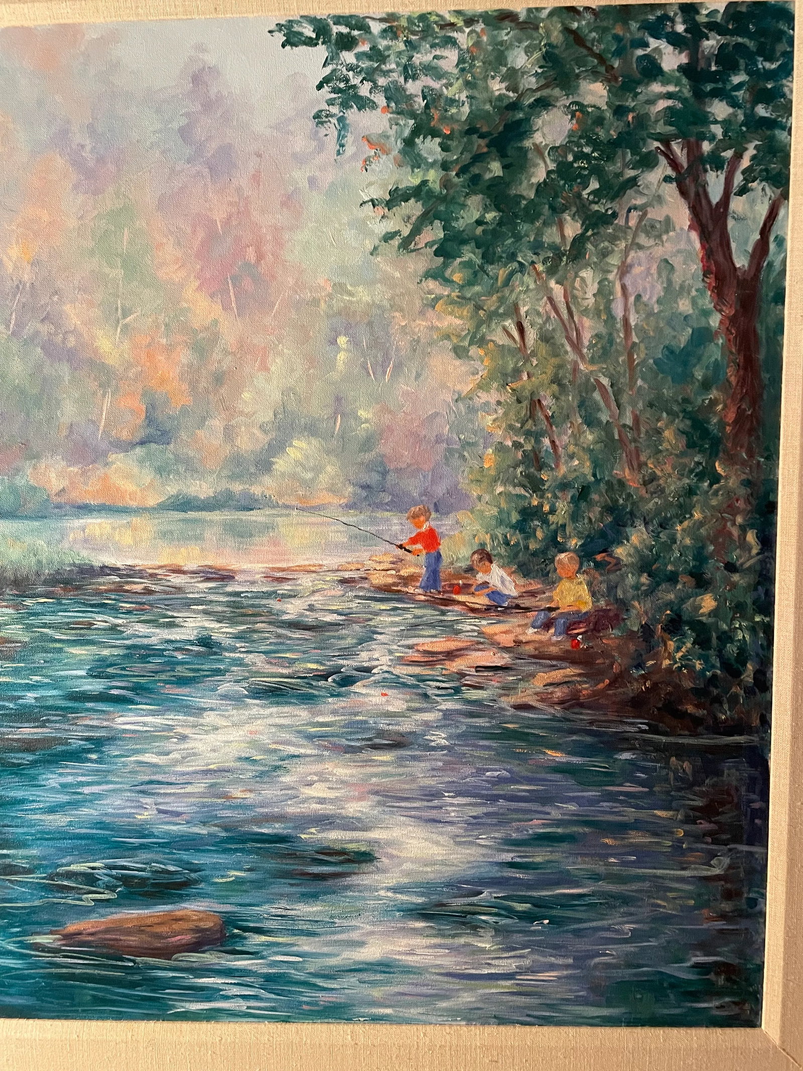 Ruth Mueller Taylor Large Original Oil on Canvas Titled Spillway. - 2