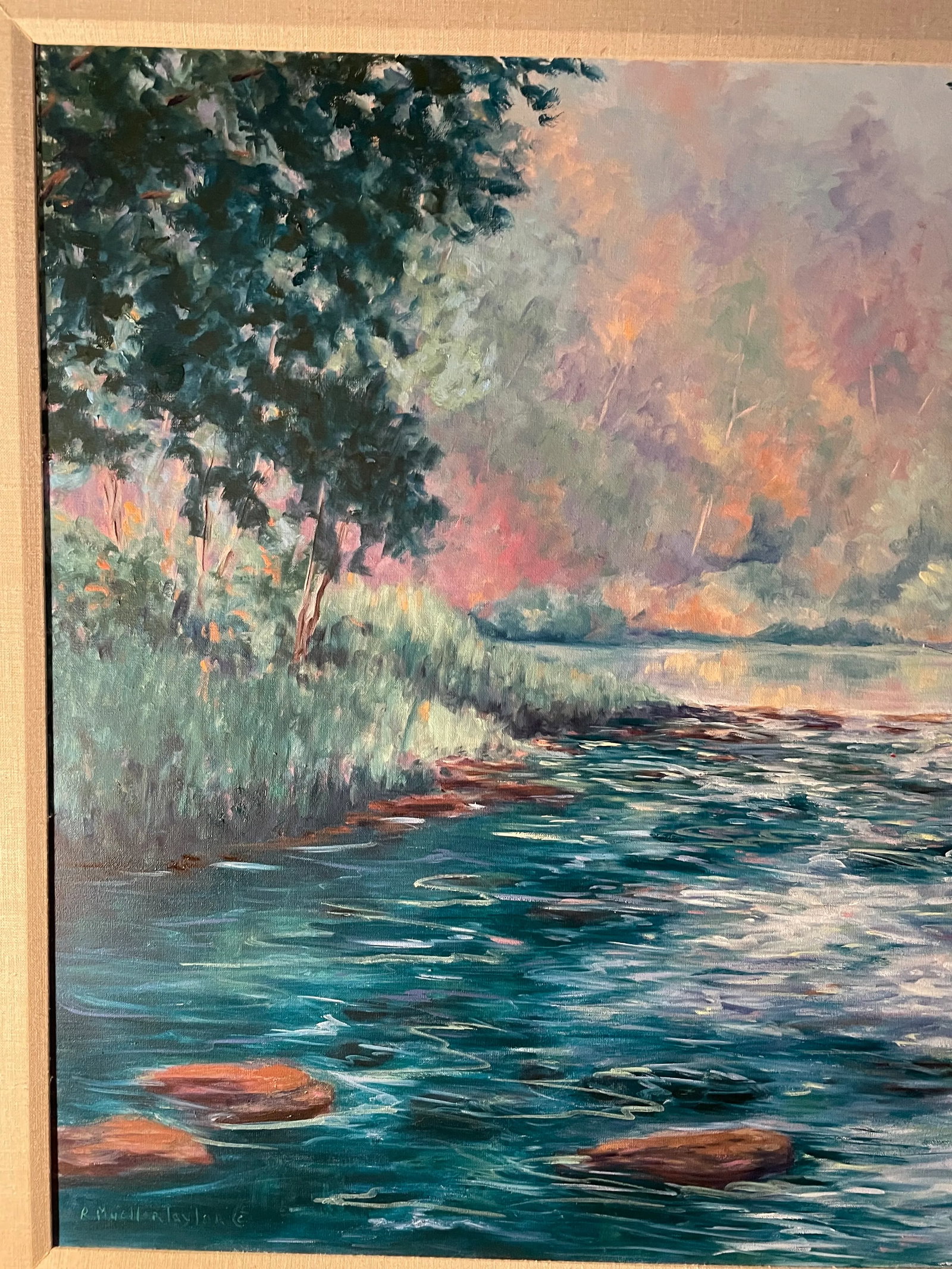 Ruth Mueller Taylor Large Original Oil on Canvas Titled Spillway. - 3