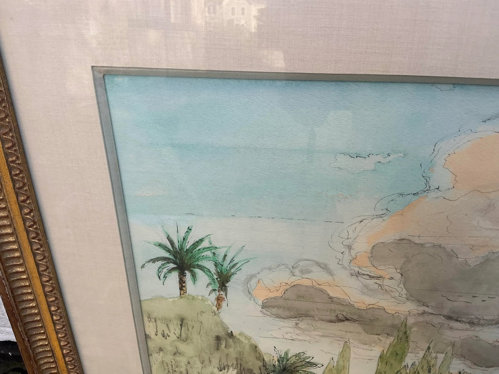 "Moroccan Landscape" Large Original Watercolor by Hazard Dupree - 5