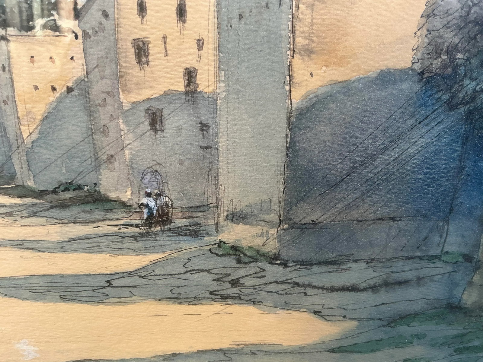 "Moroccan Landscape" Large Original Watercolor by Hazard Dupree - 6