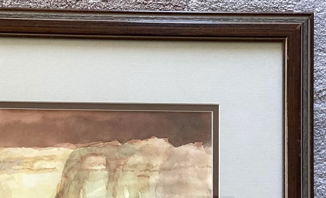 Vintage Original Watercolor by Hal Empie - "The Bodyguard" - Southwestern Desert Scene With Rider & - 6